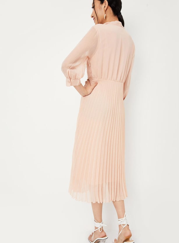 Women Pleated Midi Dress