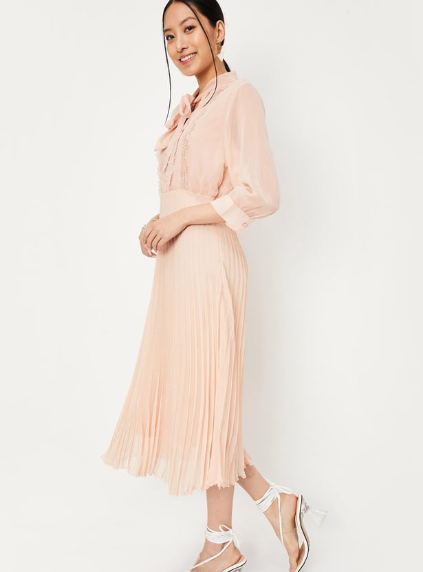Women Pleated Midi Dress