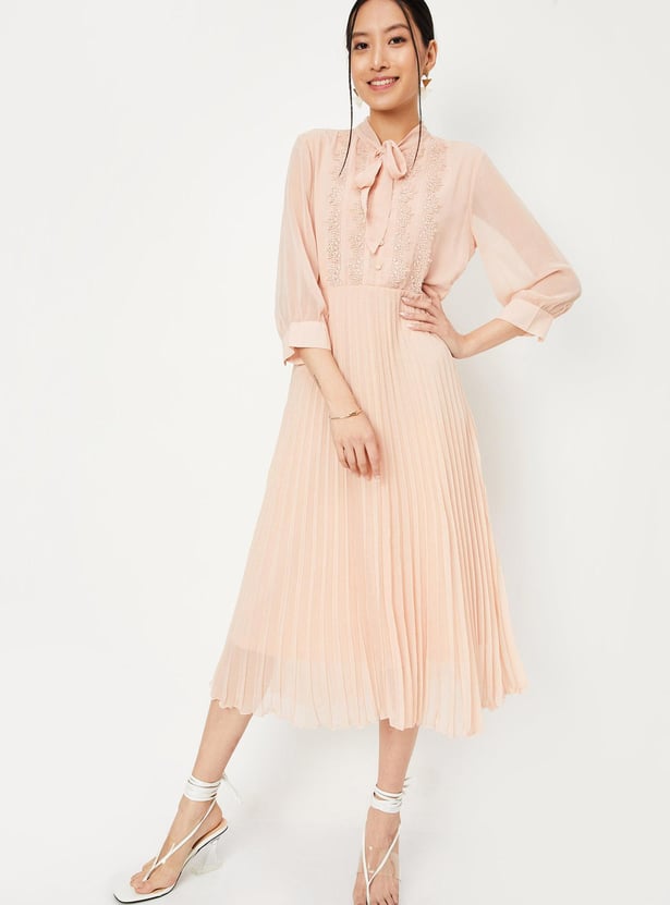 Women Pleated Midi Dress