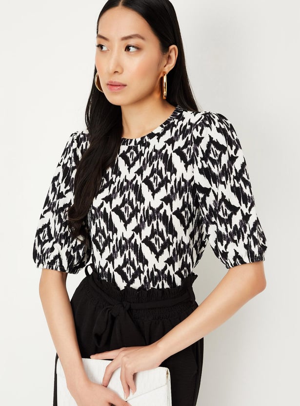 Women Printed Knit Blouse