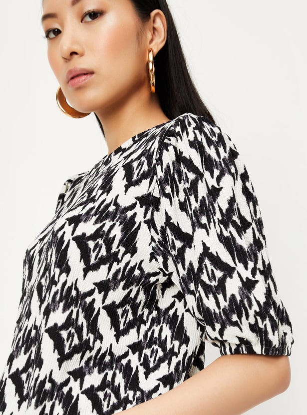 Women Printed Knit Blouse