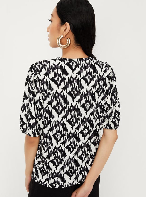 Women Printed Knit Blouse
