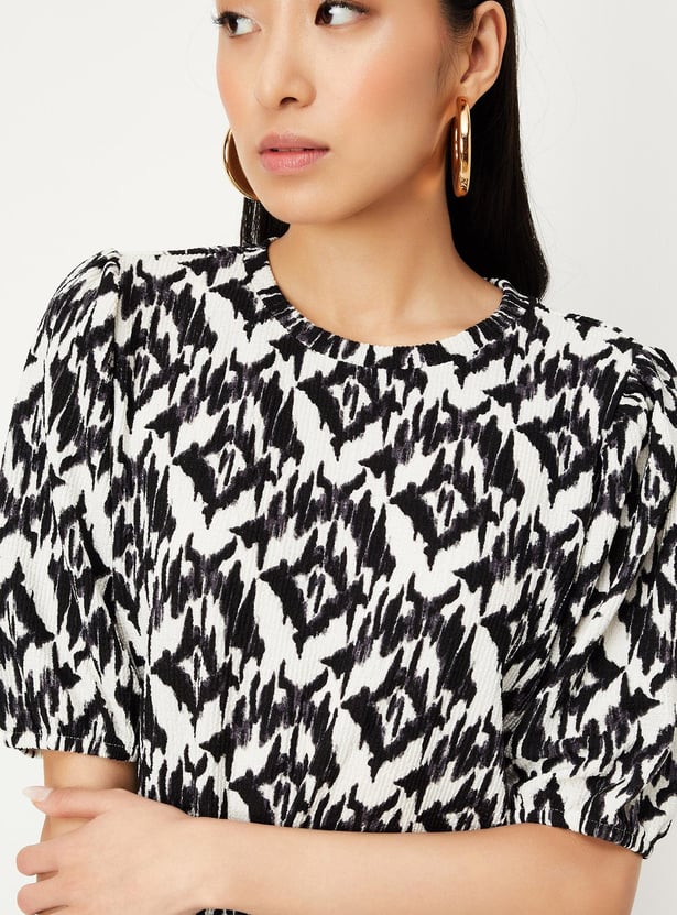 Women Printed Knit Blouse
