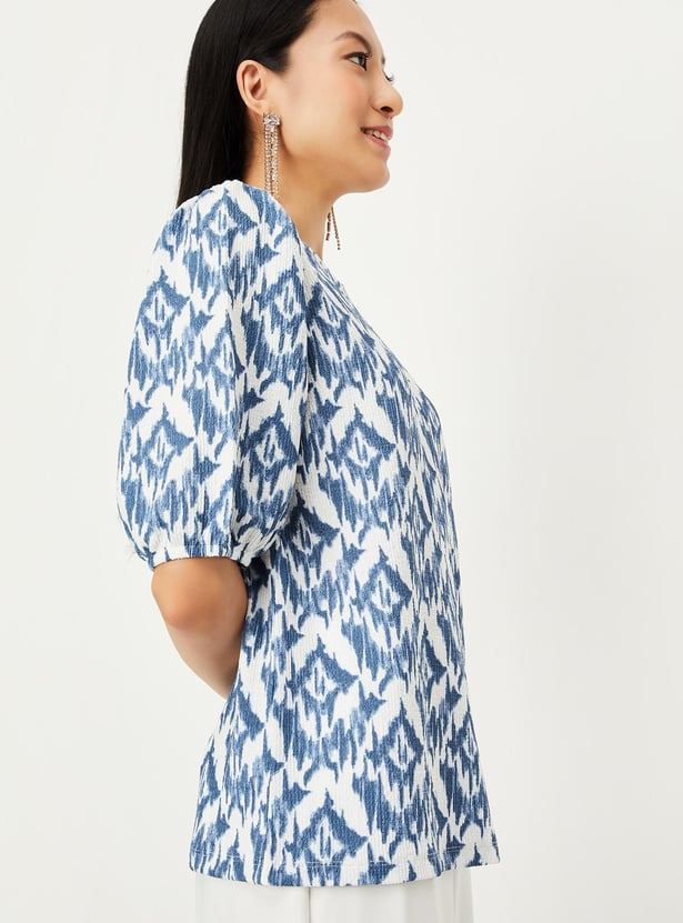 Women Printed Knit Blouse