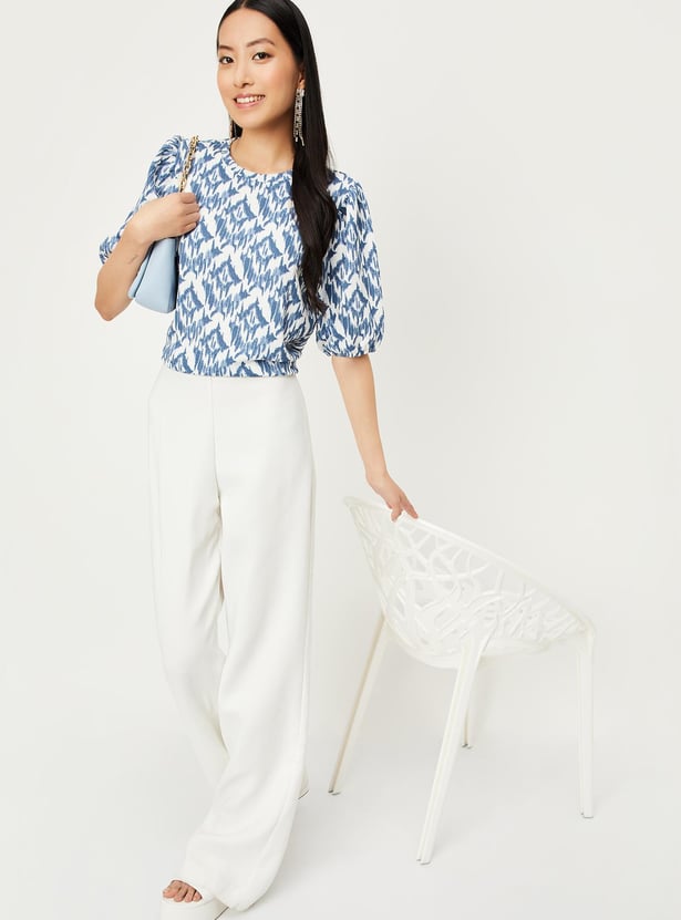 Women Printed Knit Blouse