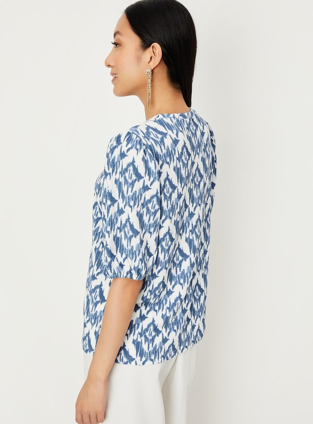 Women Printed Knit Blouse