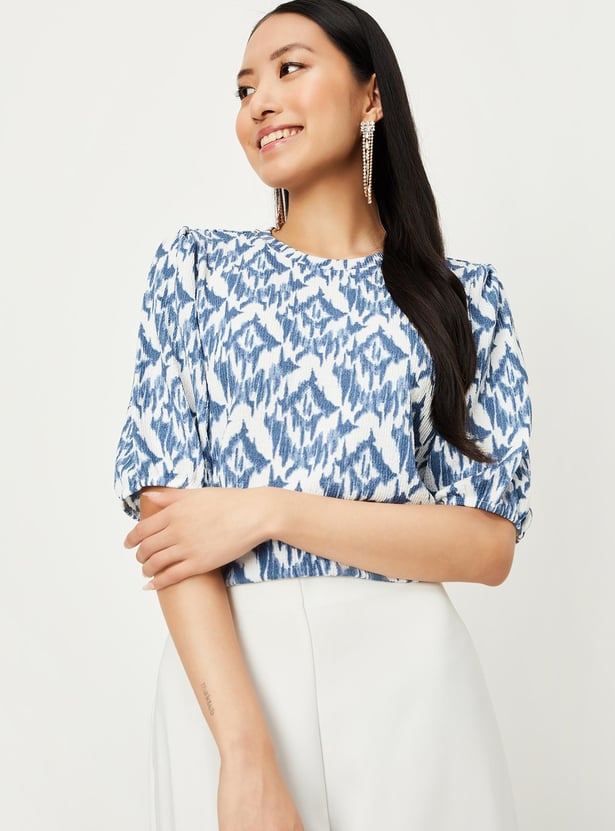 Women Printed Knit Blouse