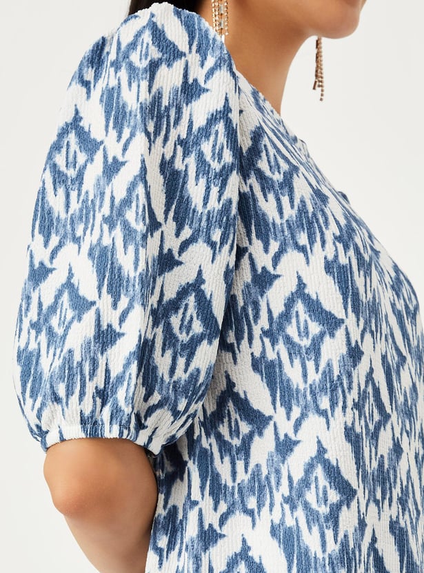 Women Printed Knit Blouse