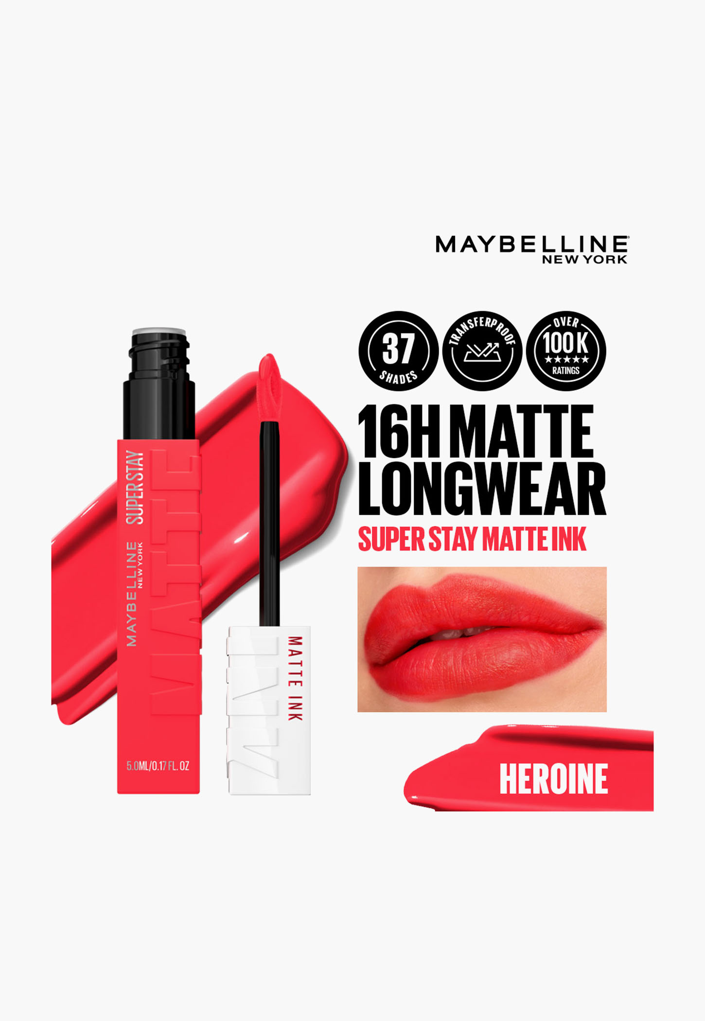 MAYBELLINE NEW YORK Superstay Matte Ink Liquid Lipstick - Red-picture-17