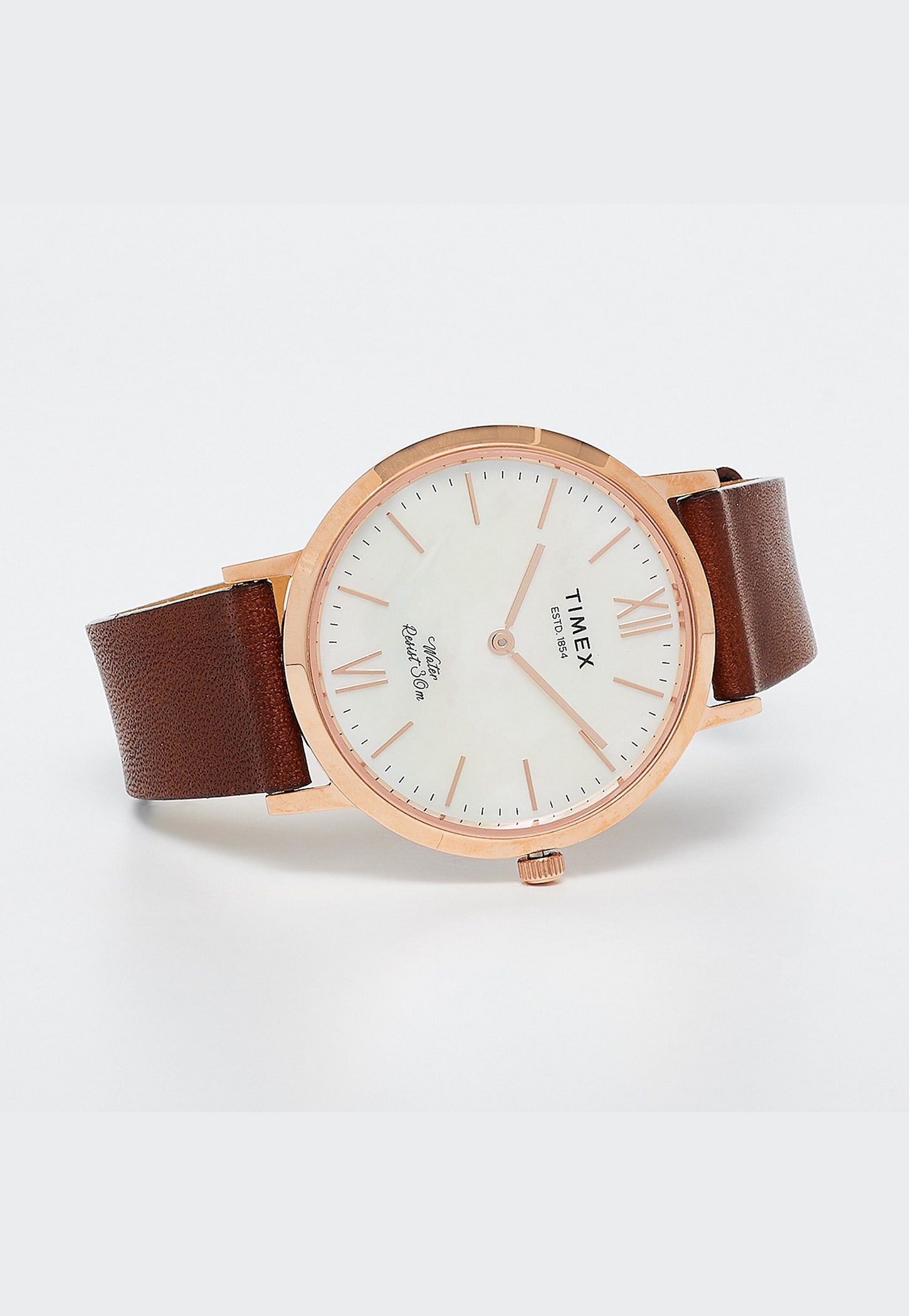 TIMEX Brown Leather Ladies Wristwatch-TWEL12603-image-17