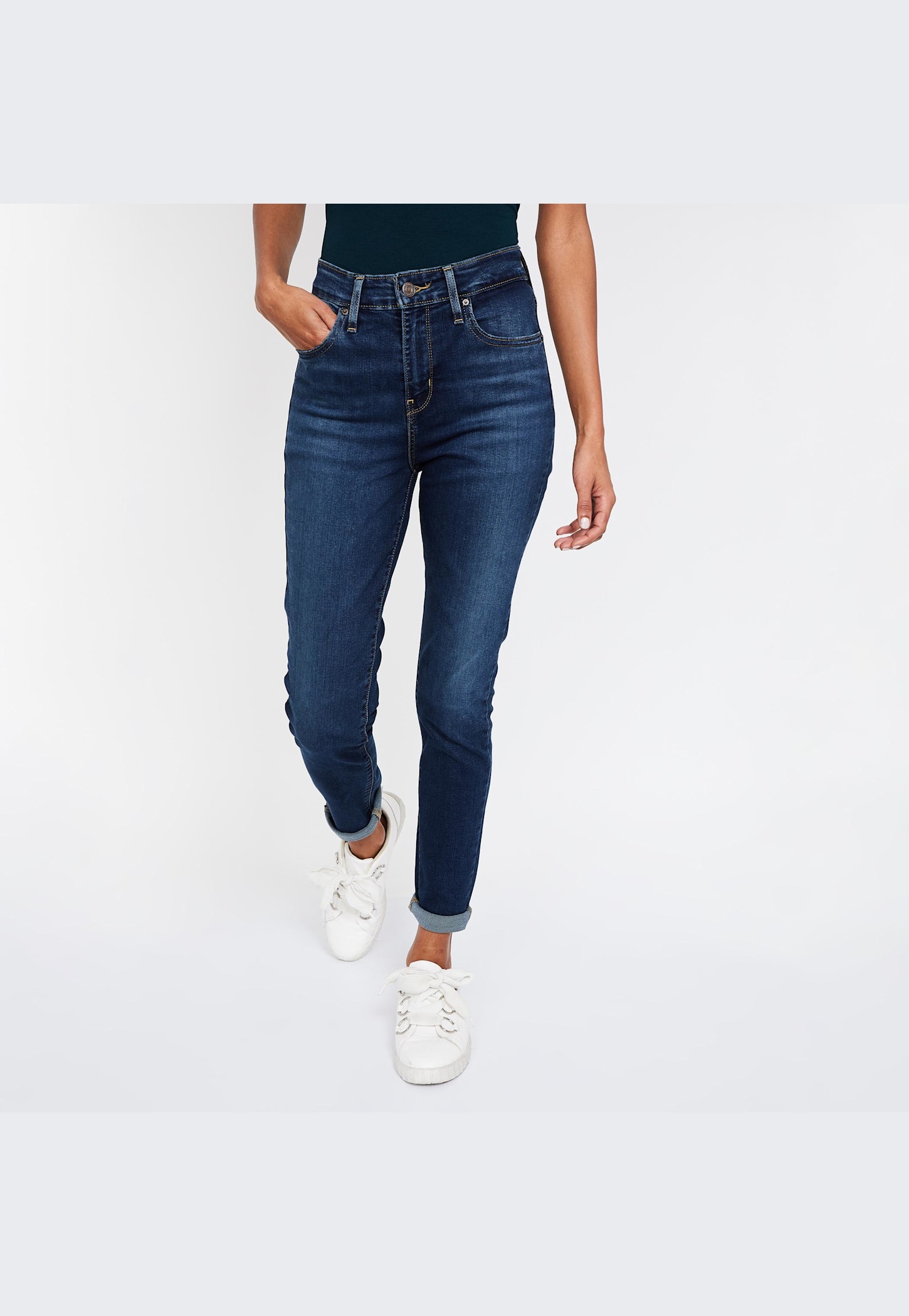 LEVI'S 721 Skinny Fit Stonewashed High-Rise Jeans-image-3