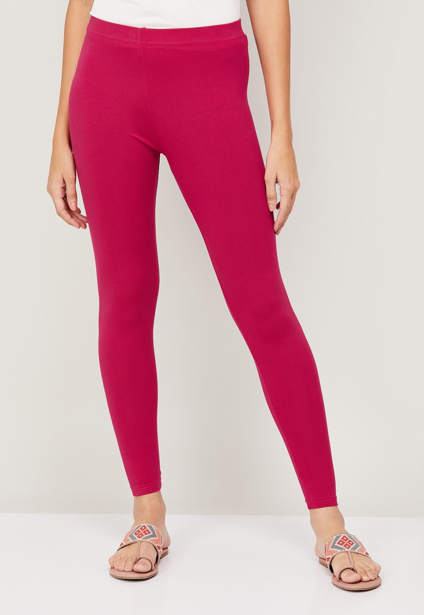 MELANGE Women Solid Elasticated Leggings-picture-37
