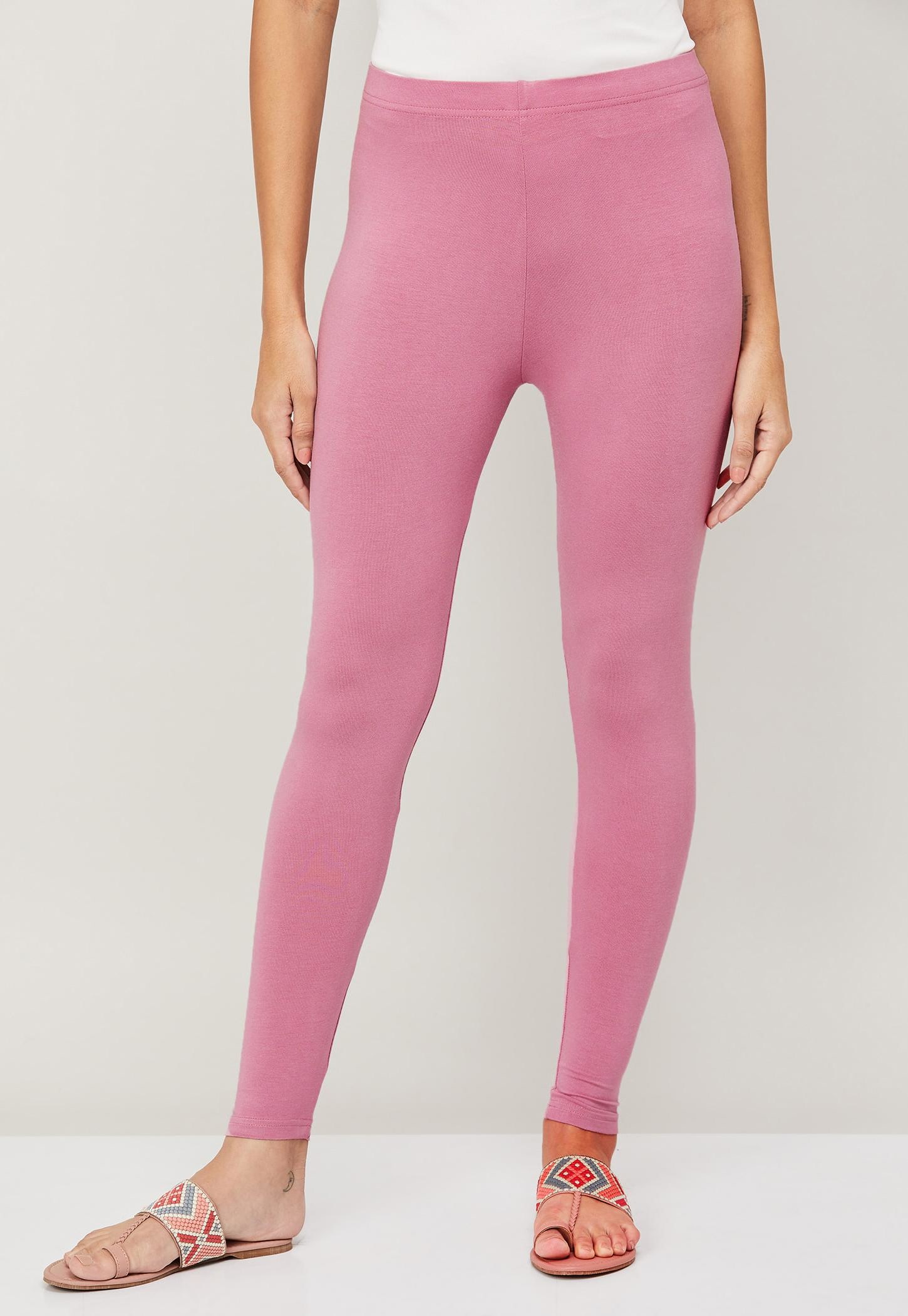 MELANGE Women Solid Elasticated Leggings-picture-38