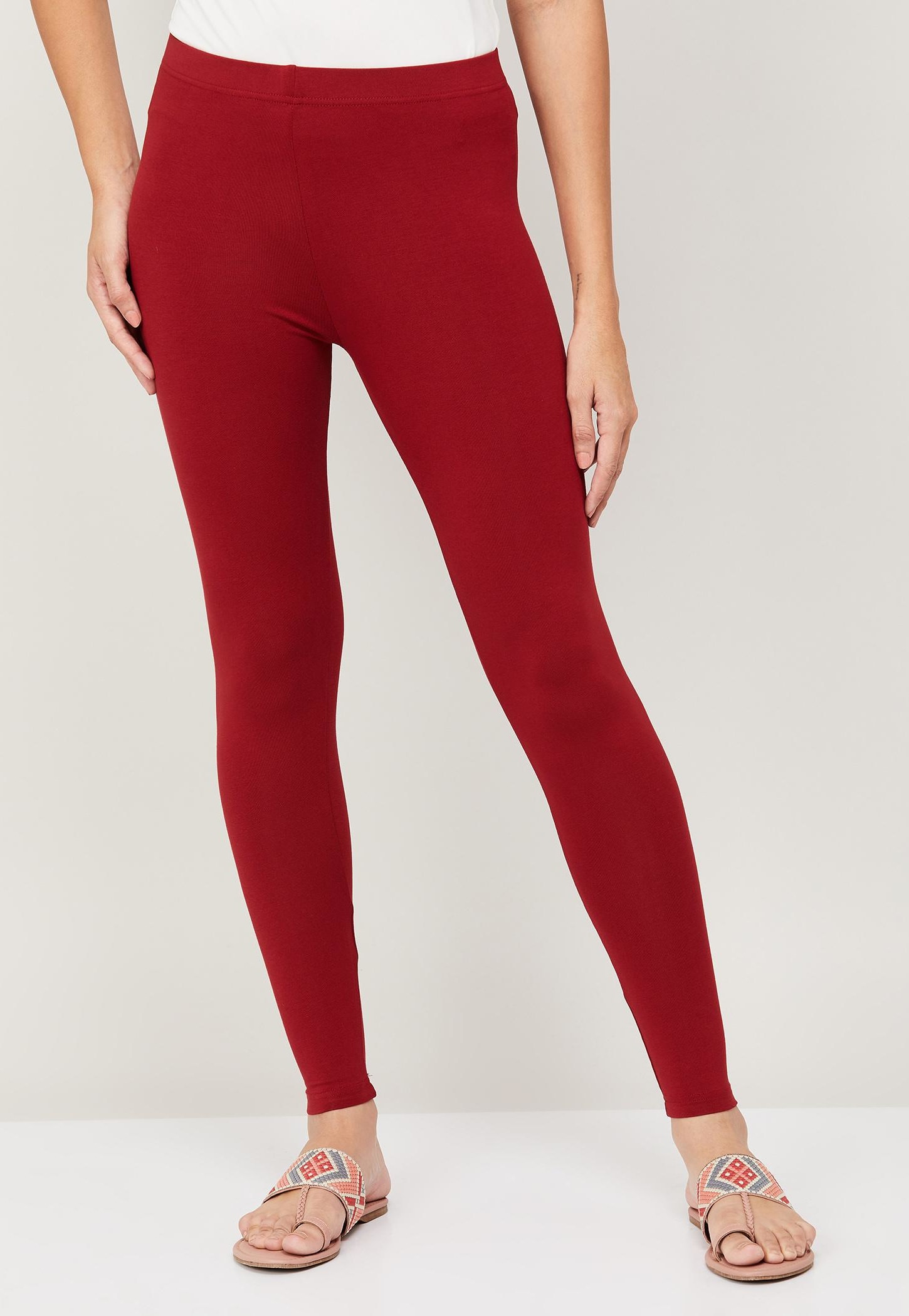 MELANGE Women Solid Elasticated Leggings-picture-39