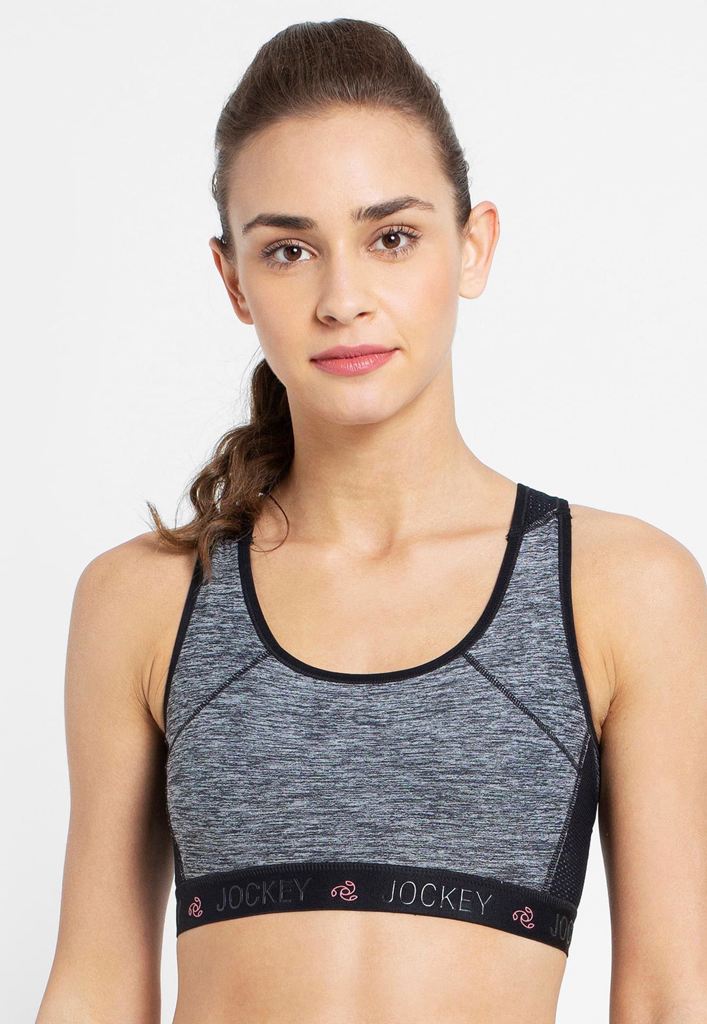 JOCKEY Solid Padded Non-Wired Sports Bra
