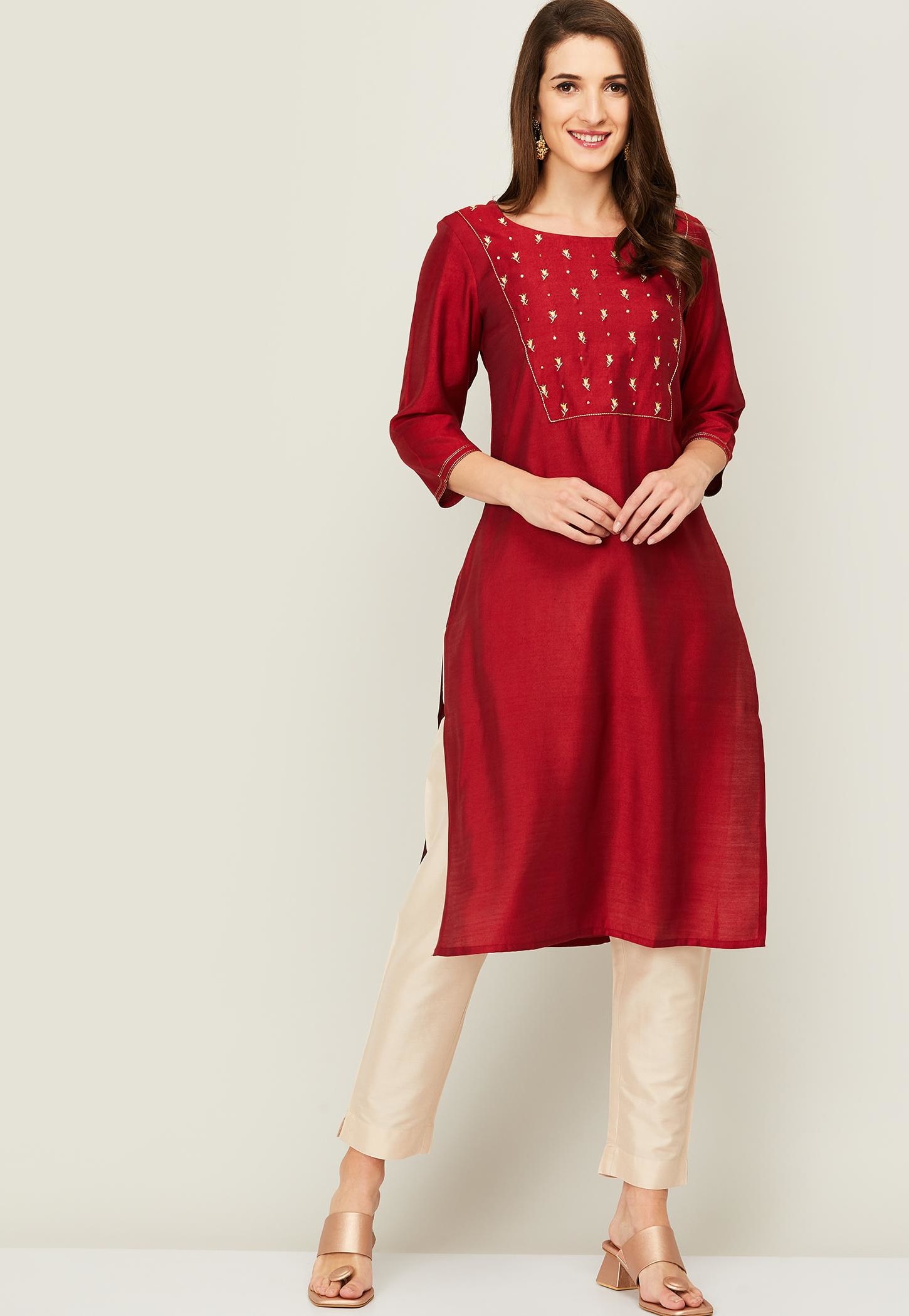 MELANGE Women Embroidered Straight Kurta-picture-26