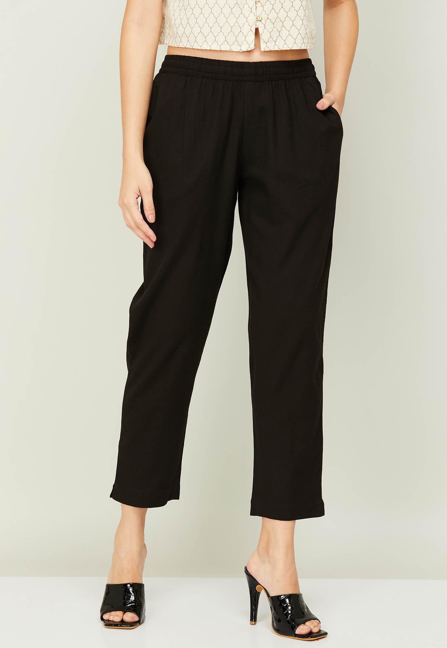 MELANGE Women Solid Straight Pants-picture-20