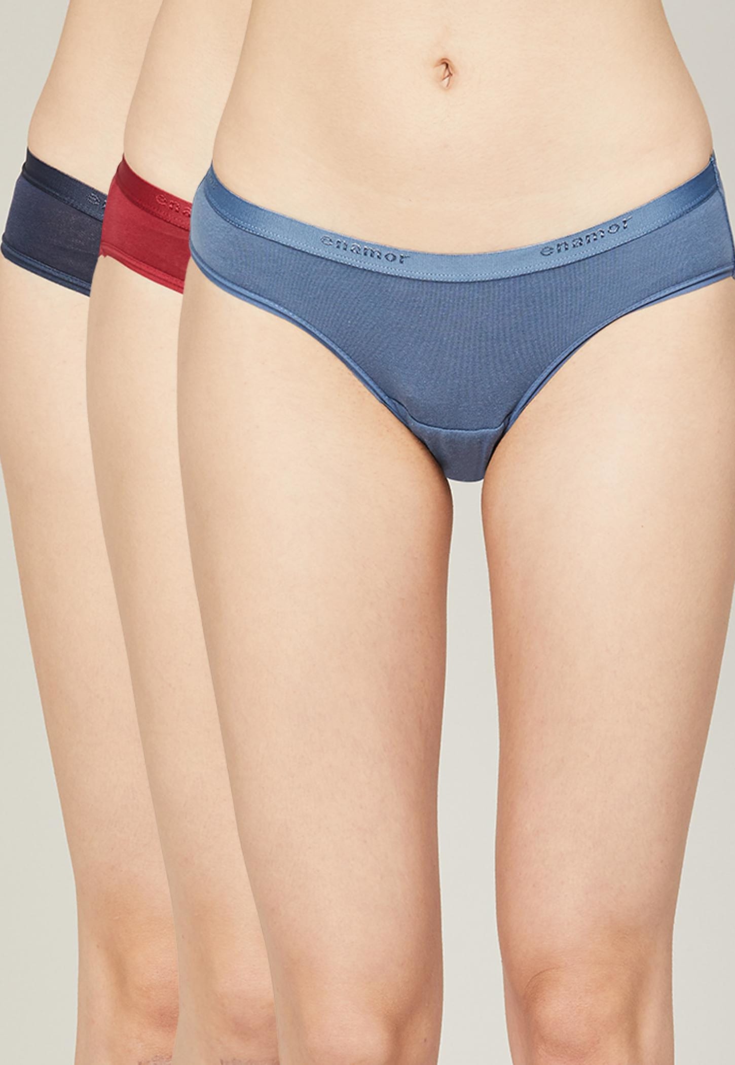 ENAMOR Solid Bikini Panties-Set of 3-picture-49