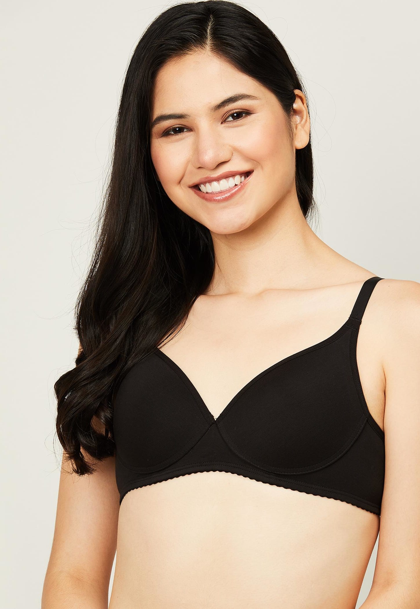 ENAMOR Women Solid Plunge Padded Non-Wired Bra-picture-20