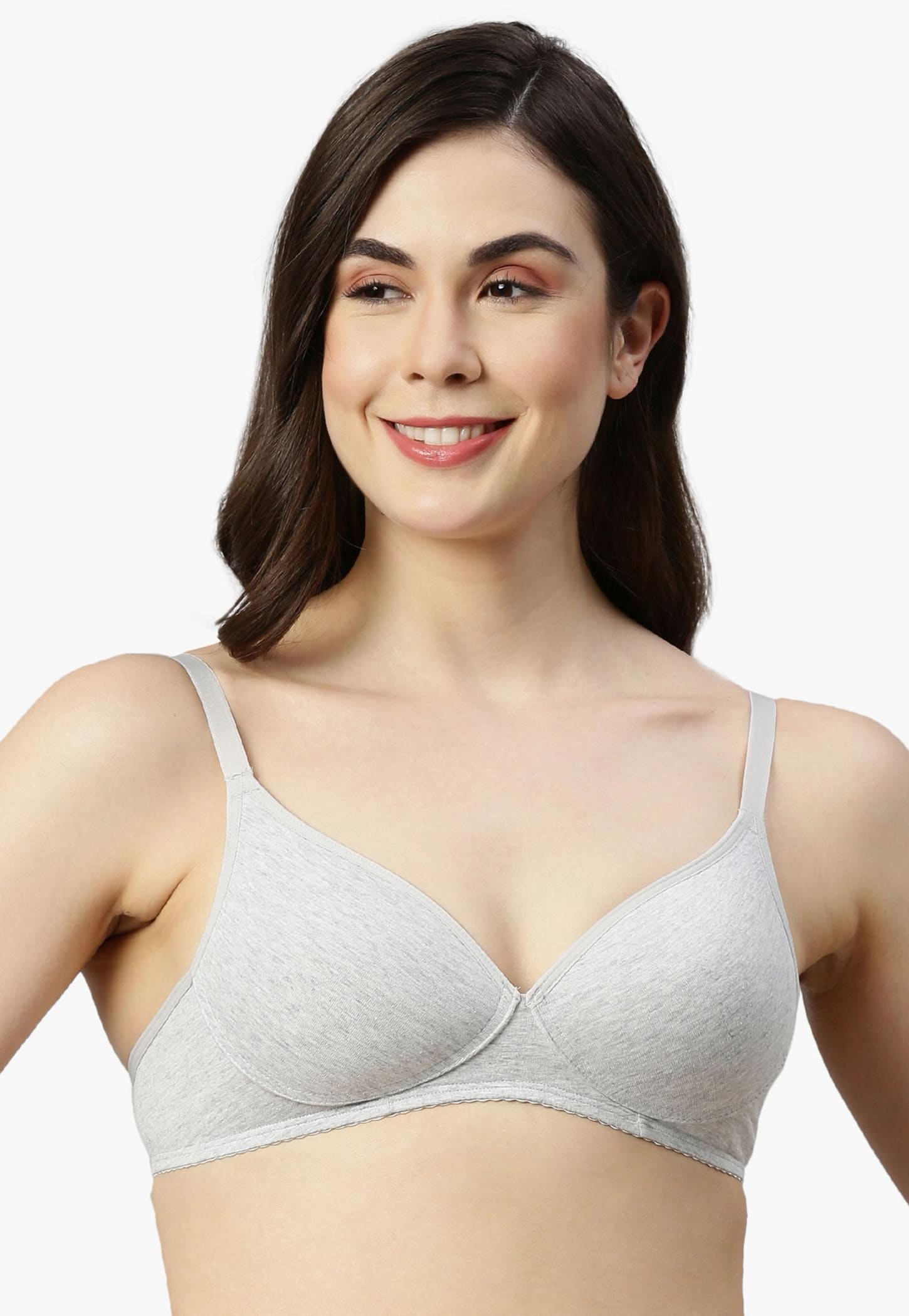 ENAMOR Heathered Plunge Padded Non-Wired Bra-image-38