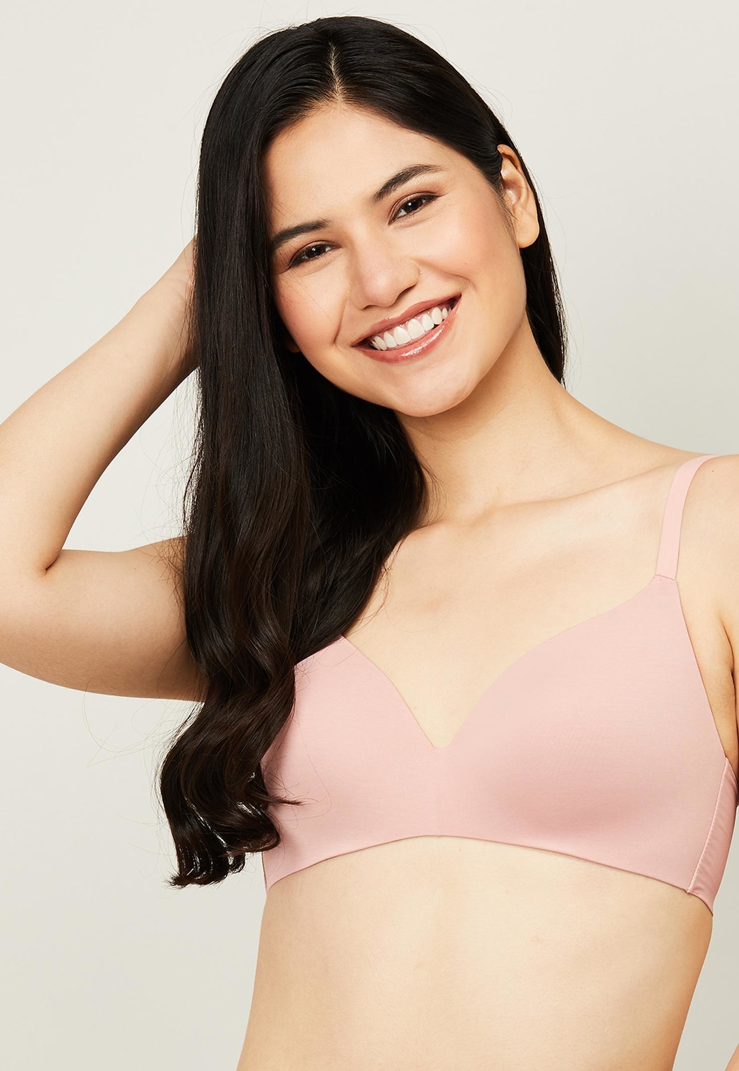 ENAMOR Solid Plunge Padded Non-Wired Bra-picture-33