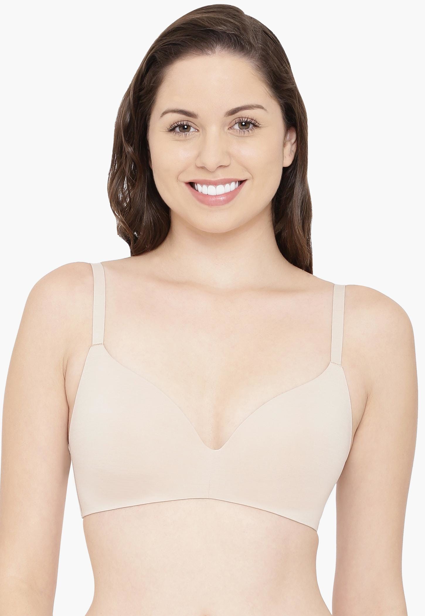 ENAMOR Solid Plunge Padded Non-Wired Bra-picture-19