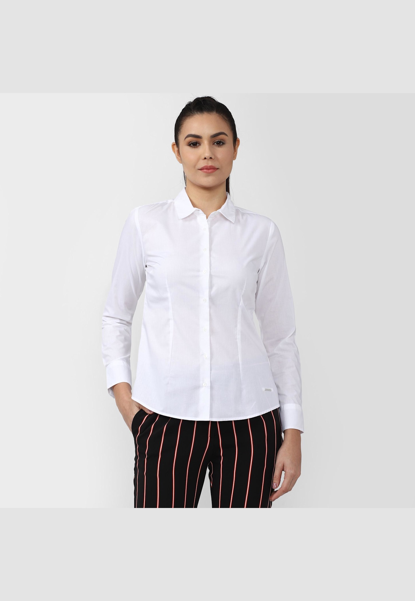 VAN HEUSEN Women Solid Spread Collar Formal Shirt-picture-21