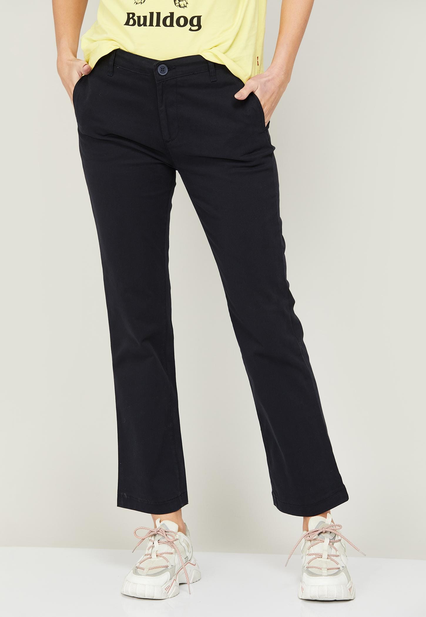 XPOSE Women Solid Full-Length Regular Fit Trousers-picture-11