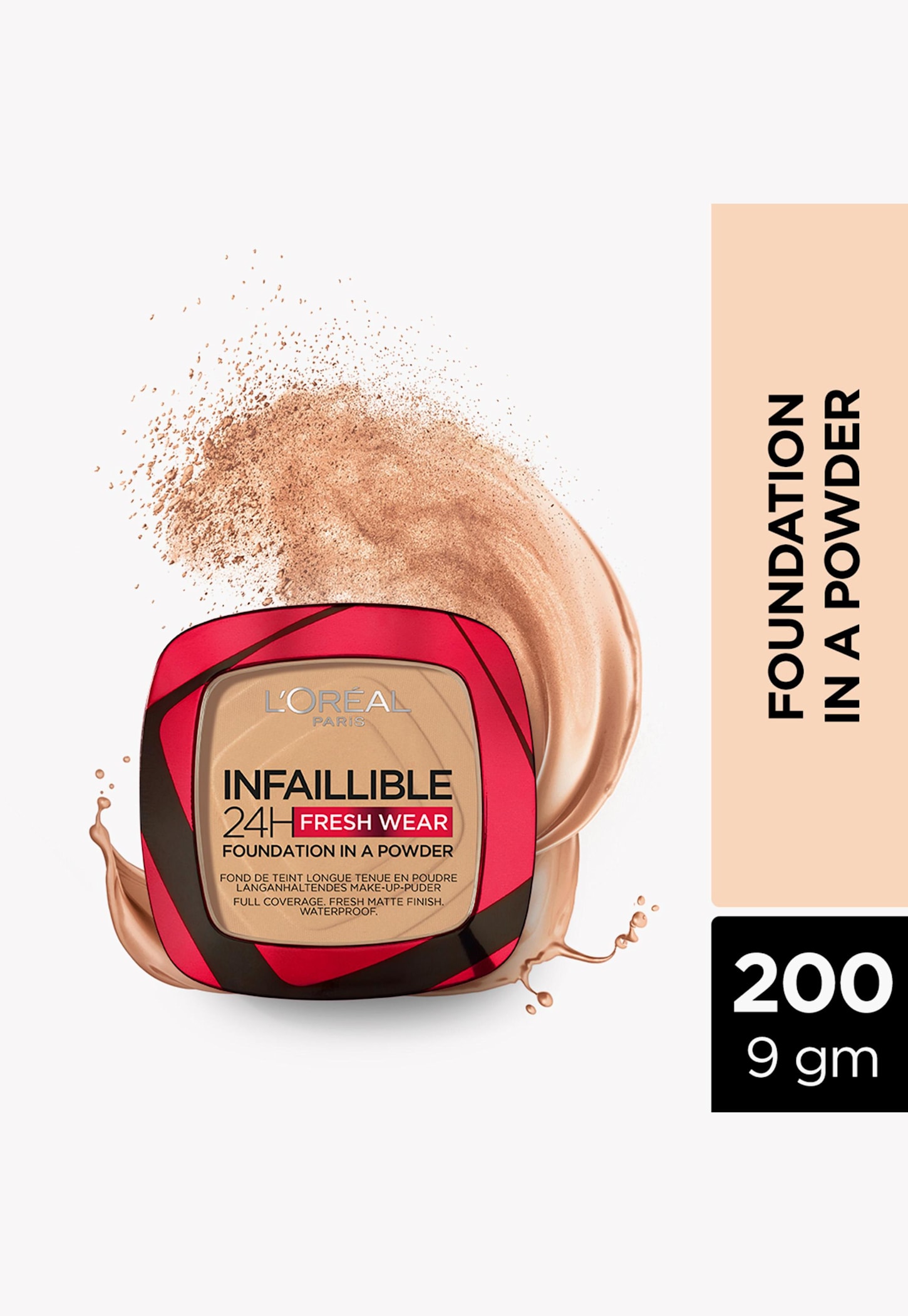 L'OREAL PARIS Infallible 24H Freshwear Foundation Powder - 200 Golden Honey - 9gm-image-15