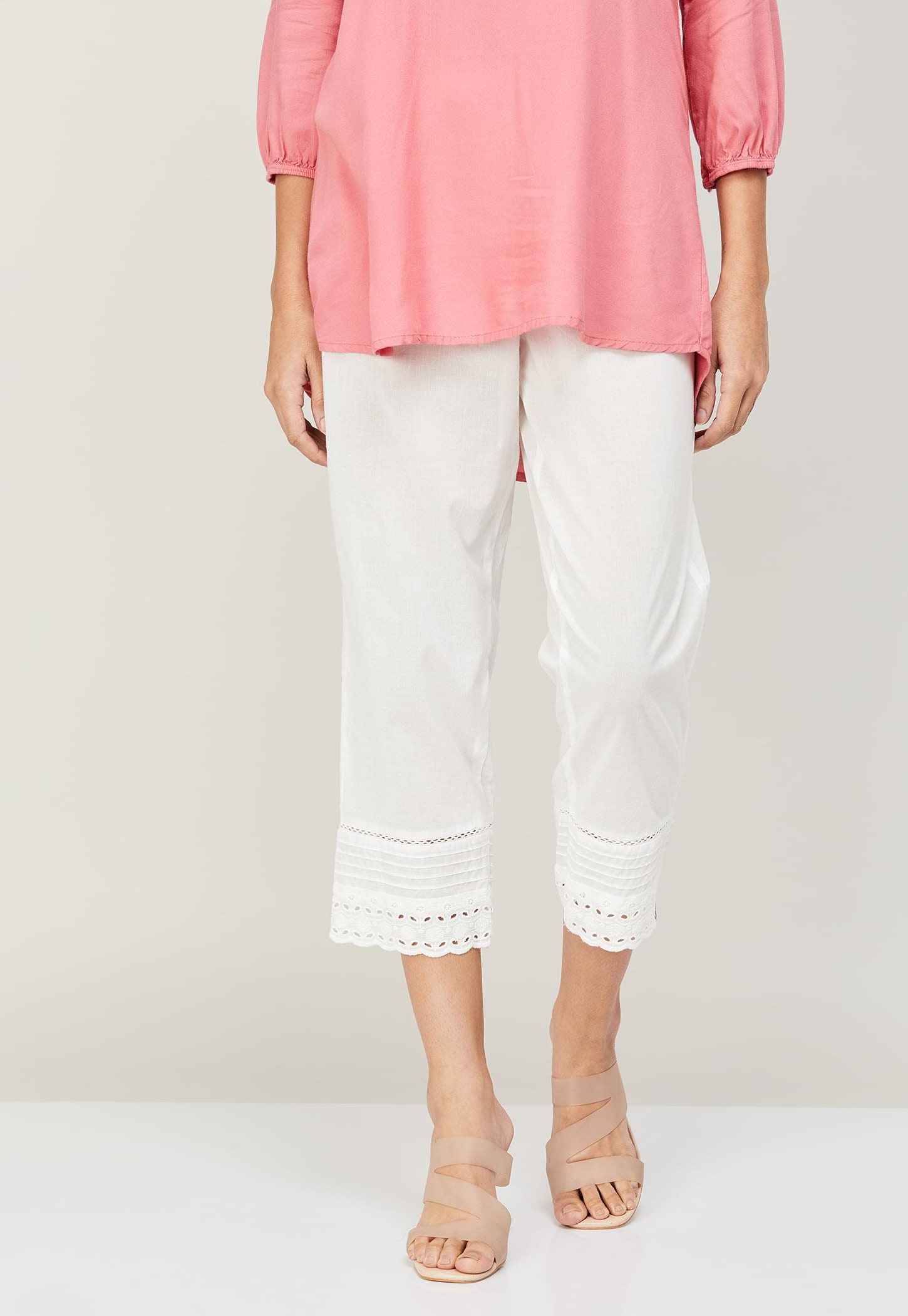 BIBA Women Solid Drawstring Straight Pants-picture-32