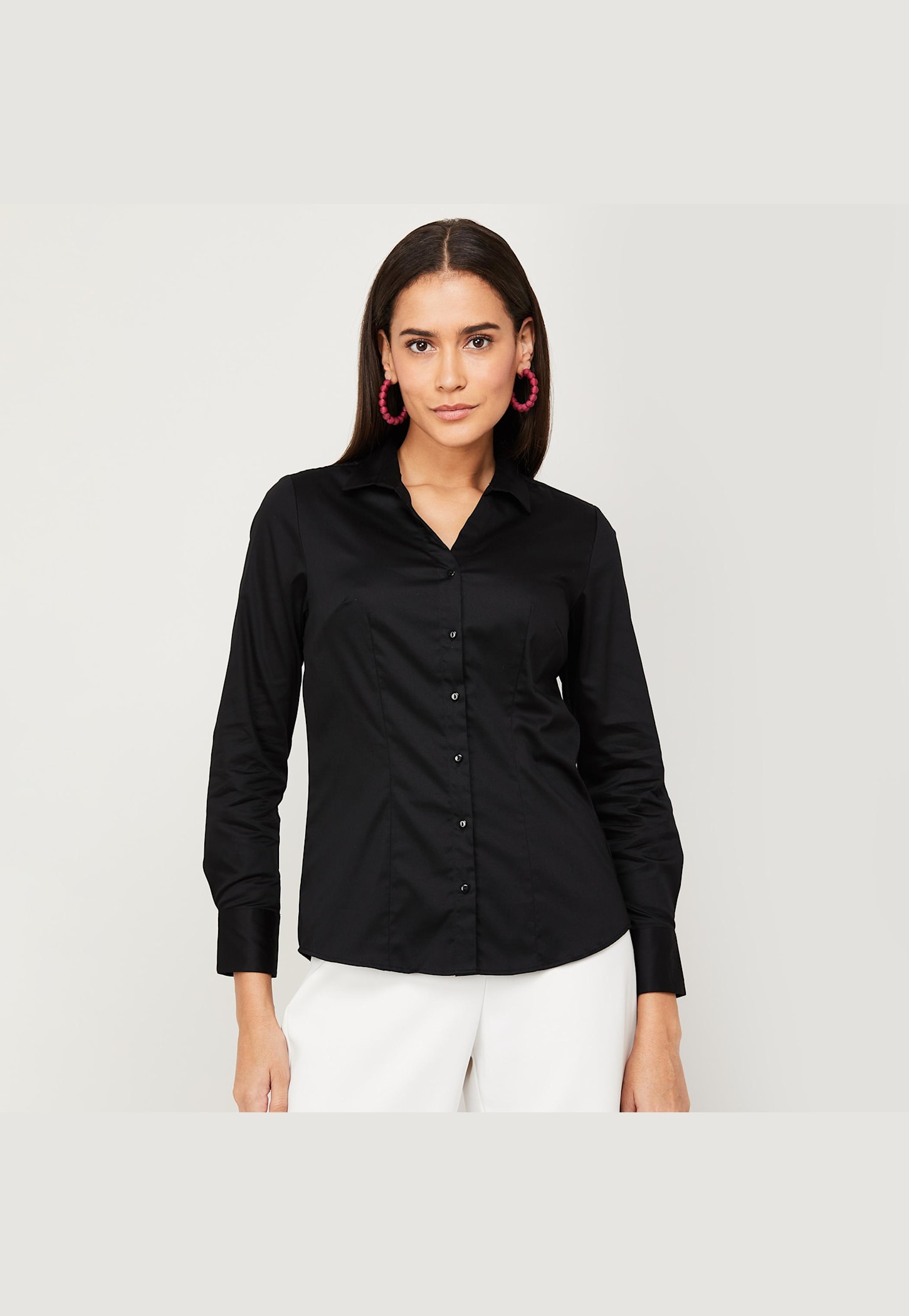 VAN HEUSEN Women Solid Spread Collar Formal Shirt-picture-52