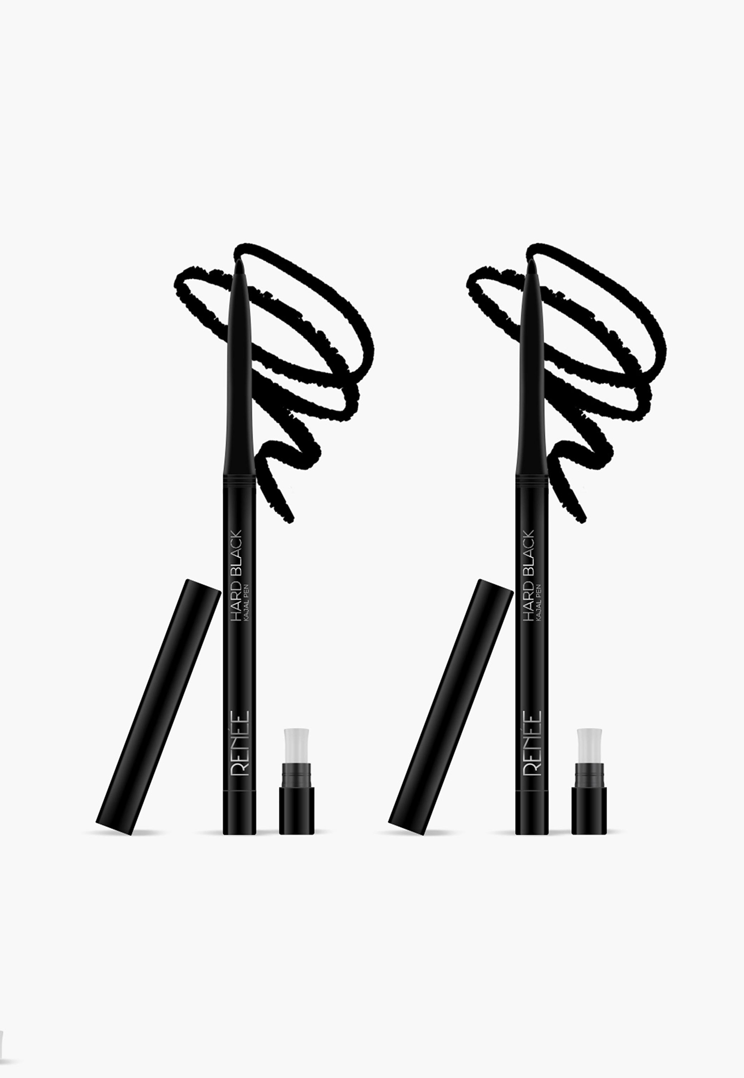 RENEE Hard Black Kajal Pen - Pack of 2 - 0.35gm-image-13