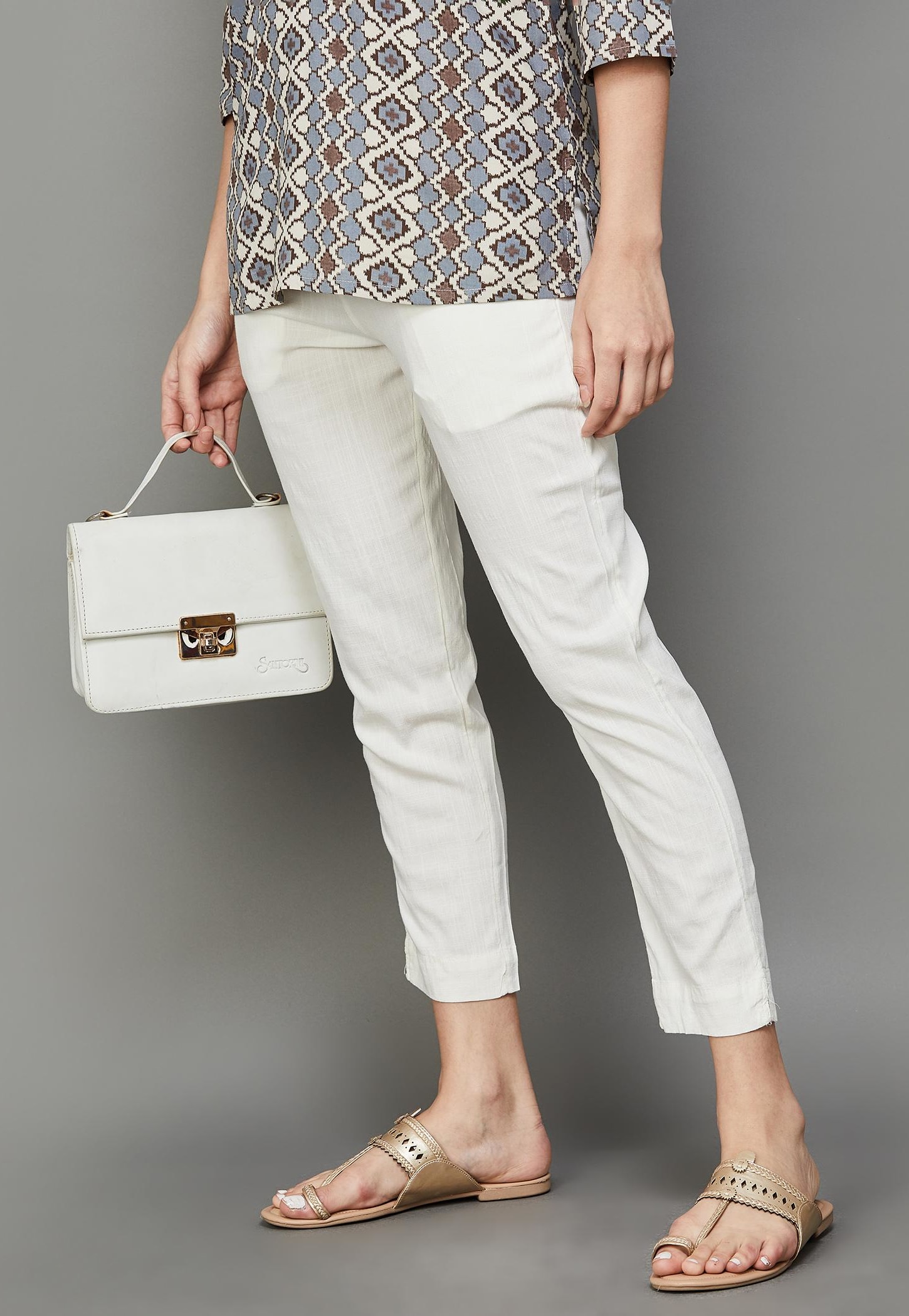 MELANGE Solid Straight Pants-picture-16