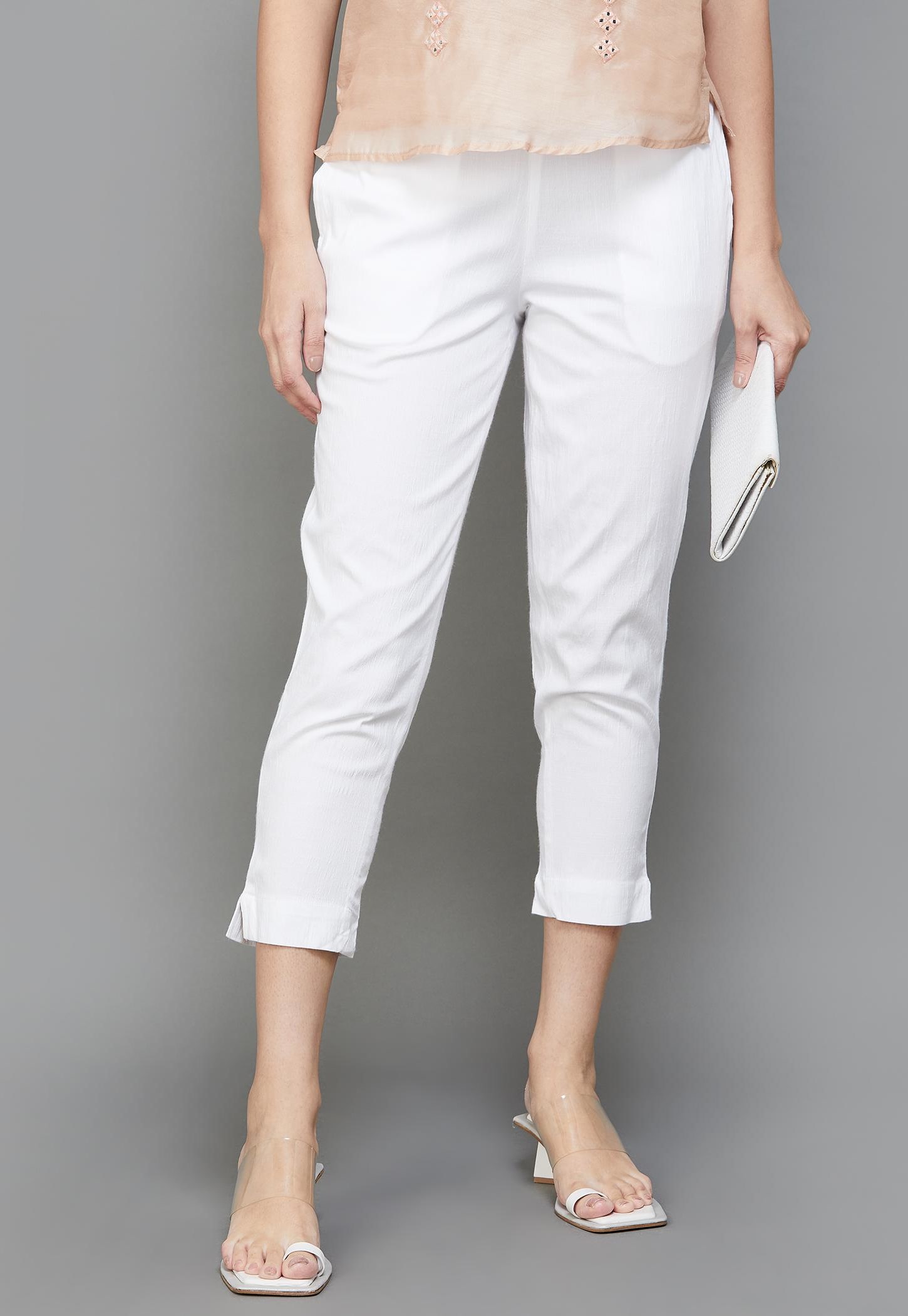 MELANGE Solid Straight Pants-picture-51