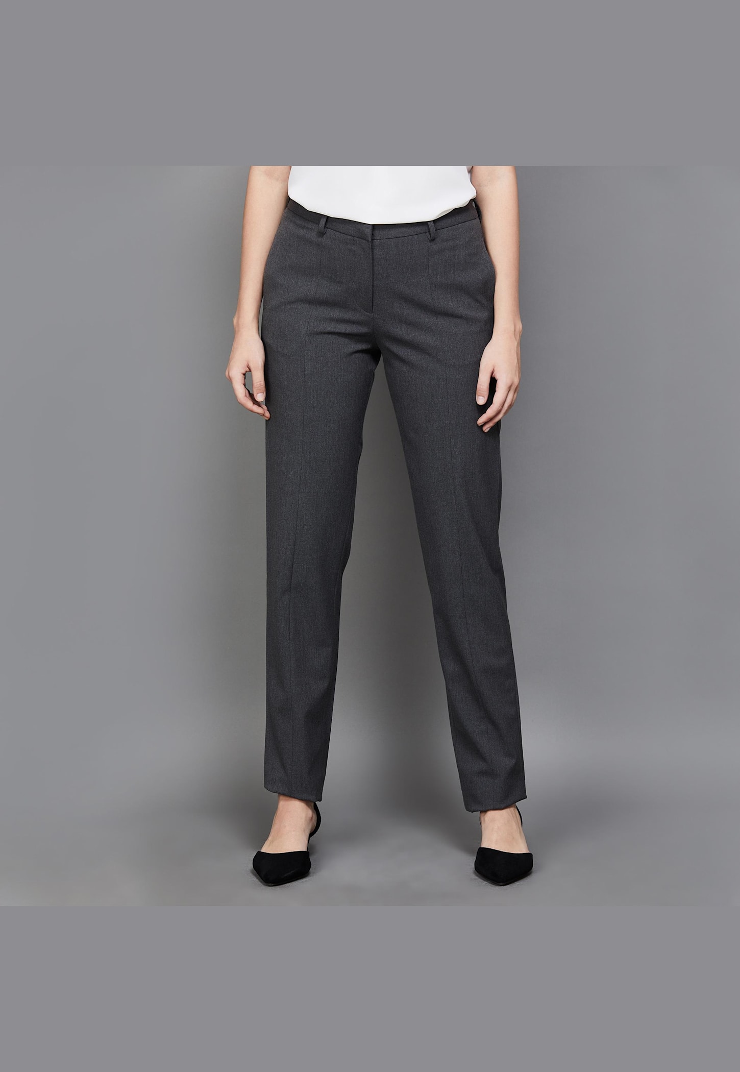 VAN HEUSEN Women Solid Formal Trousers-picture-11