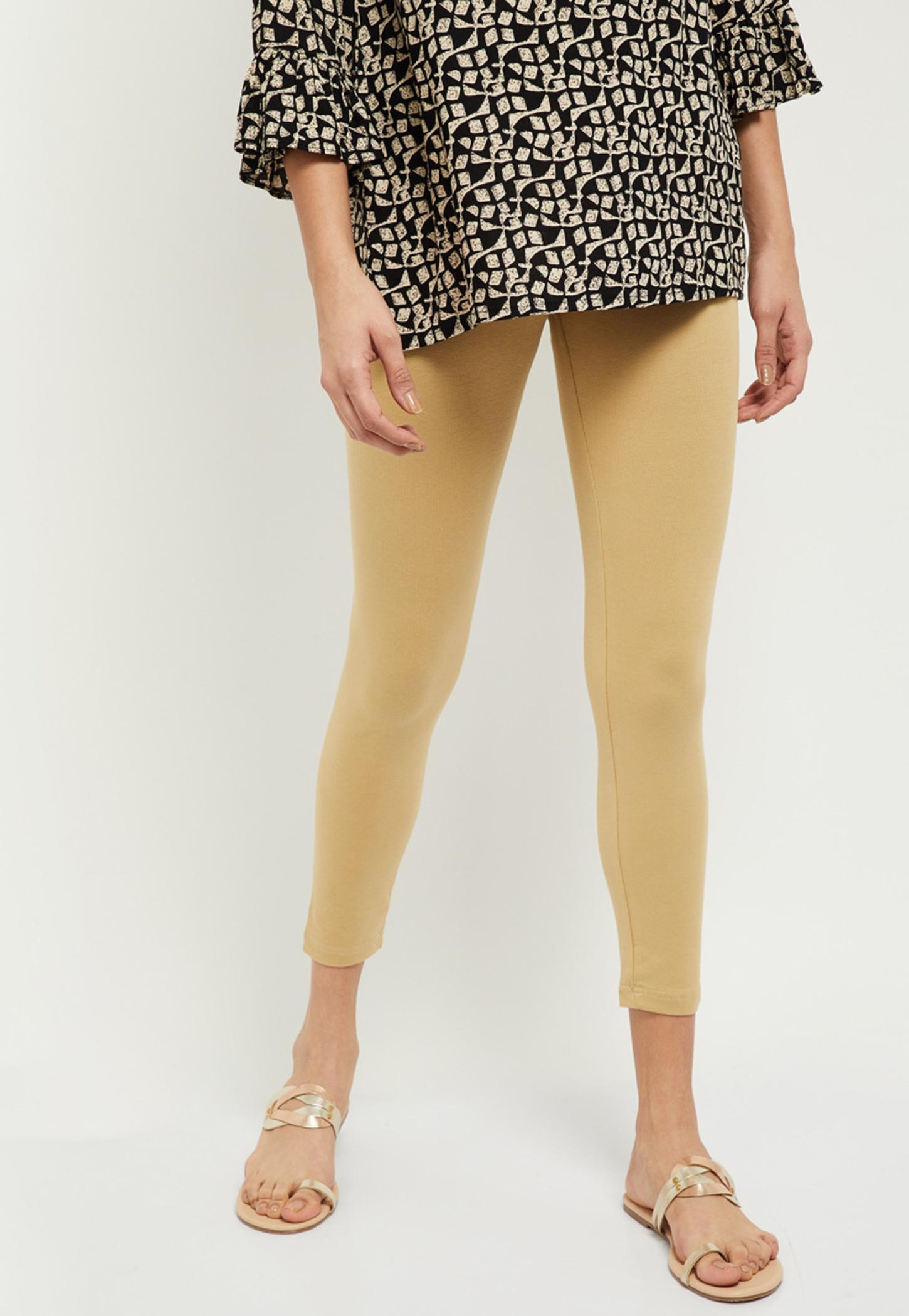 Women Solid Ankle-Length Leggings-image-5