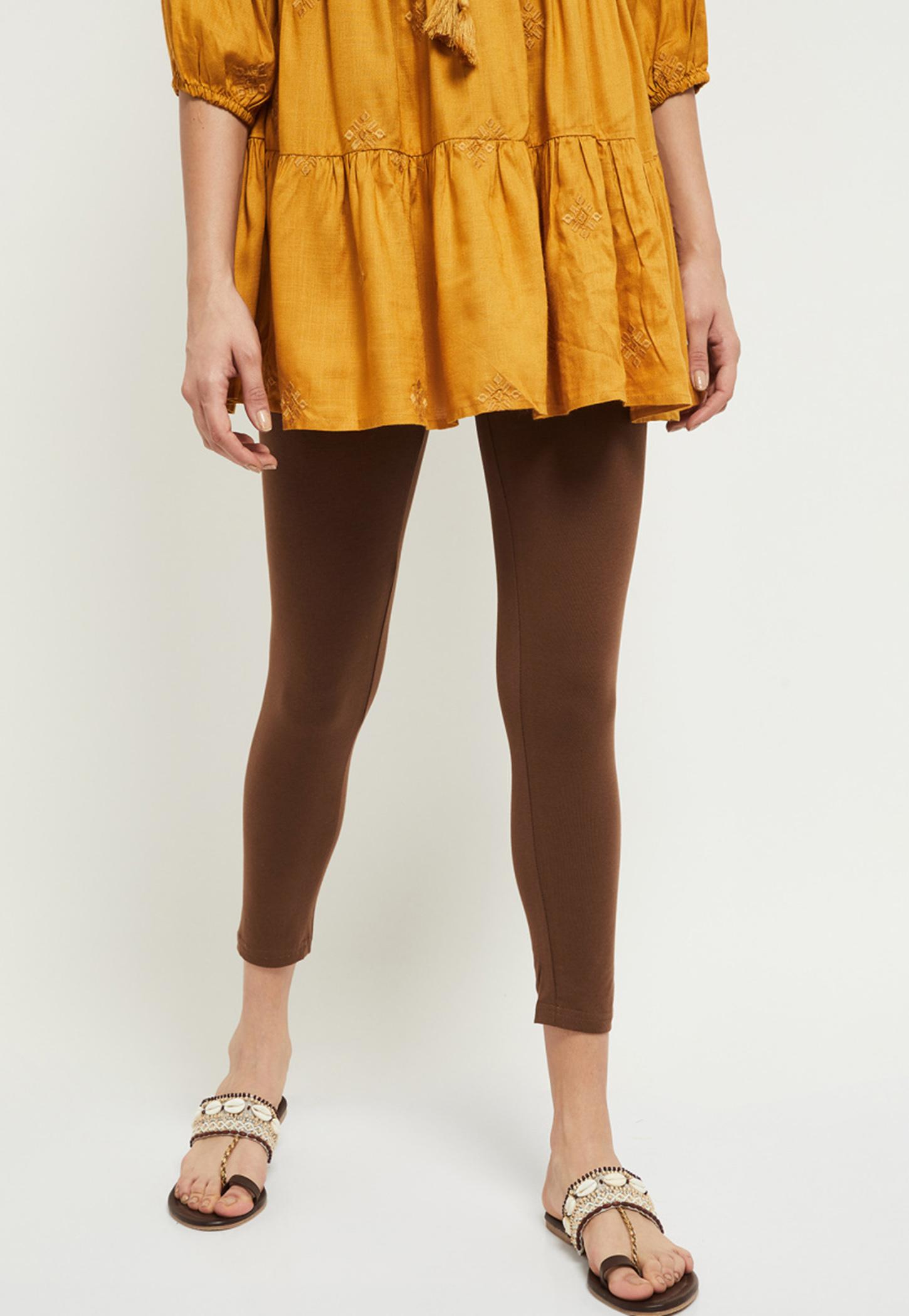Women Solid Ankle-Length Leggings-image-7