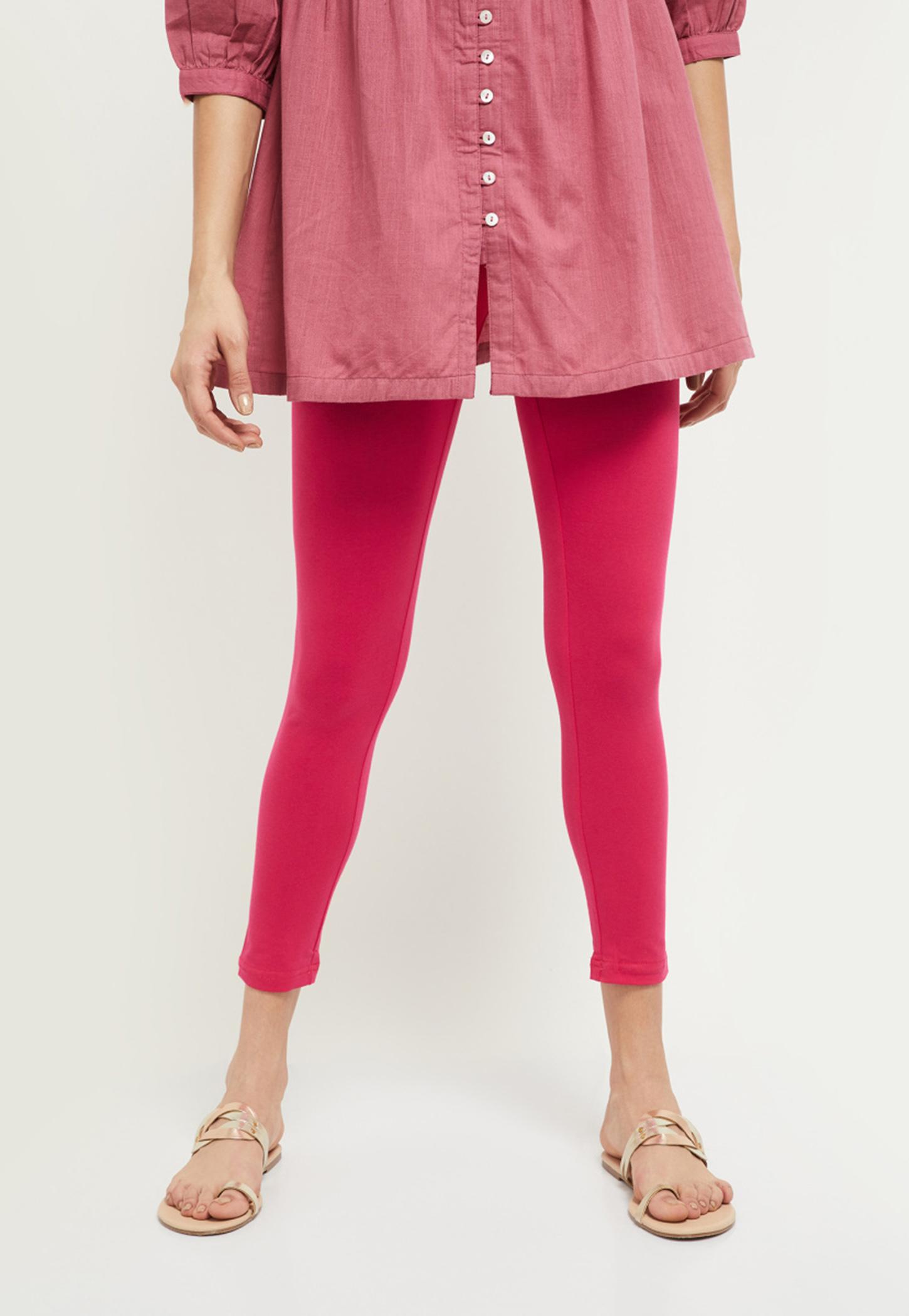 Women Solid Ankle-Length Leggings-image-8
