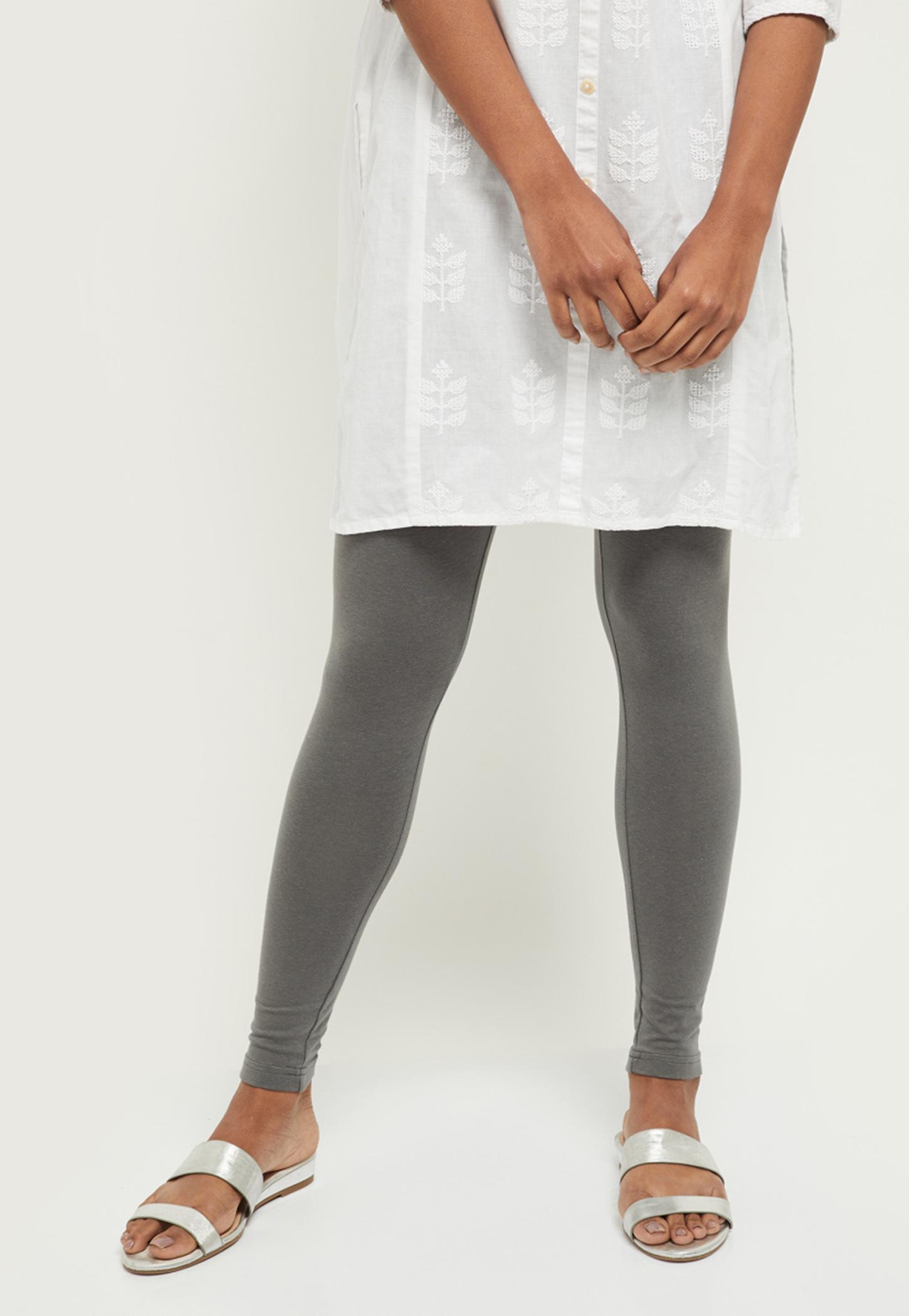 Women Solid Ankle-Length Leggings-image-10