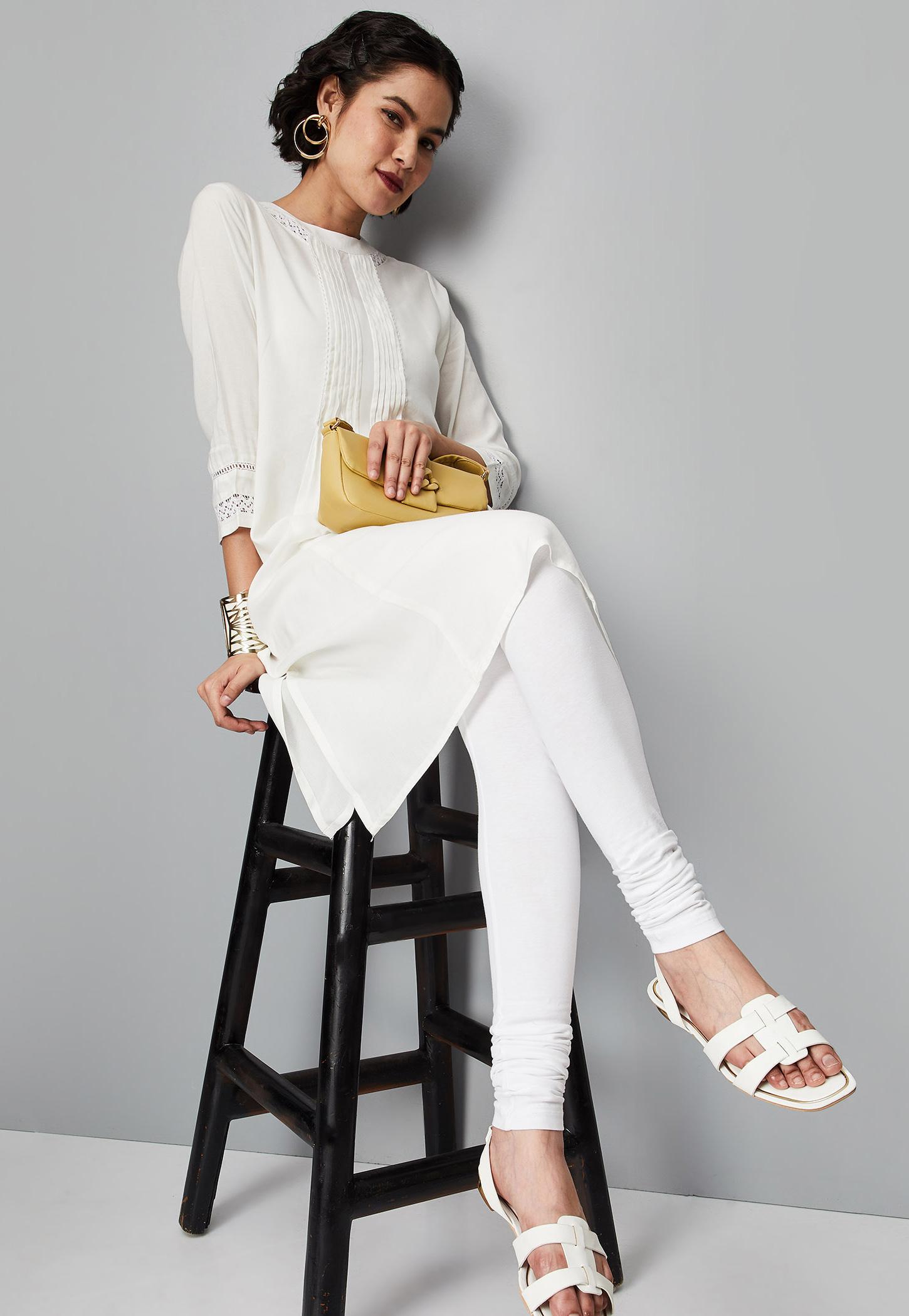 Women Solid Knitted Churidar-image-32