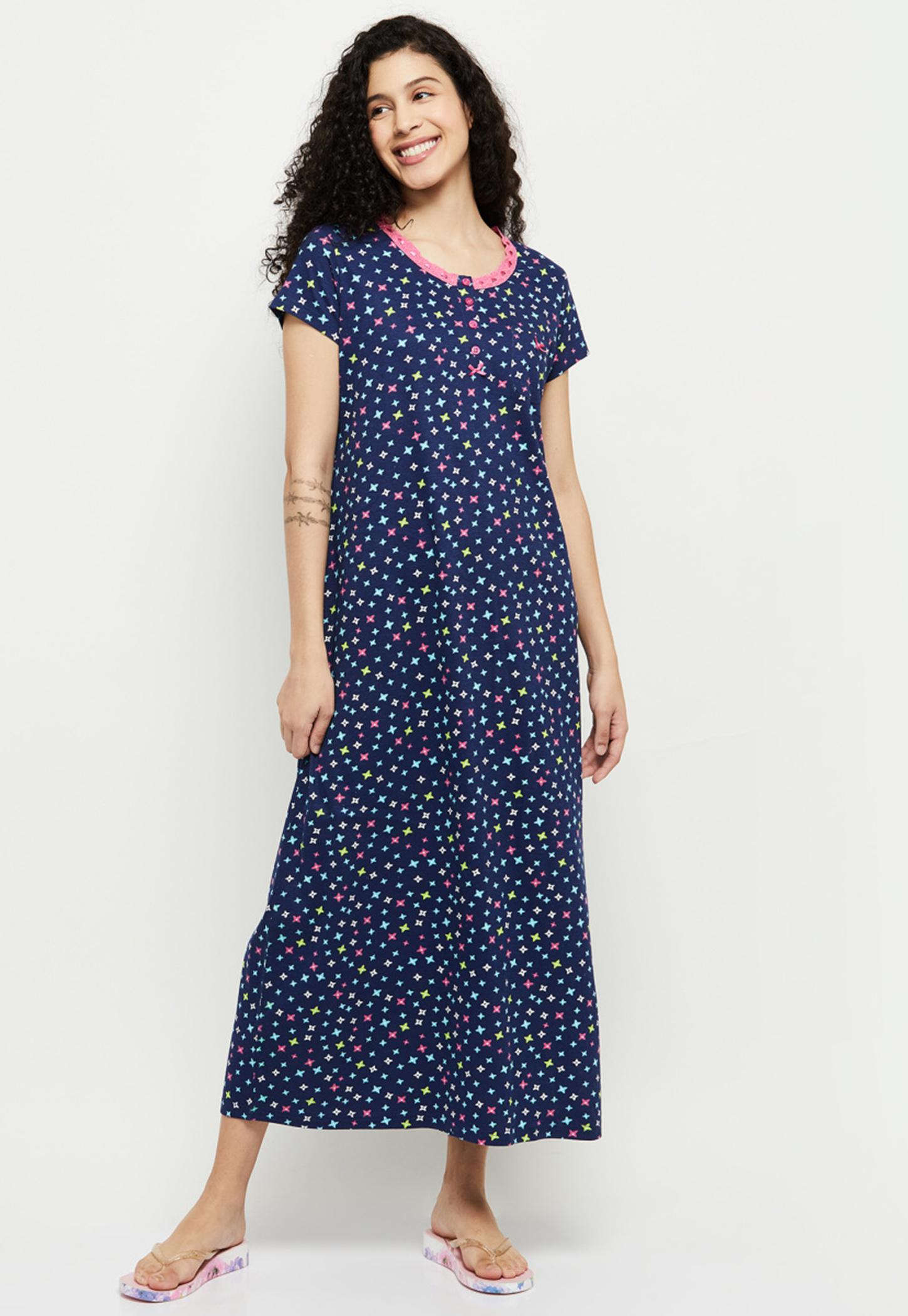 Women Printed Nightgown-image-14