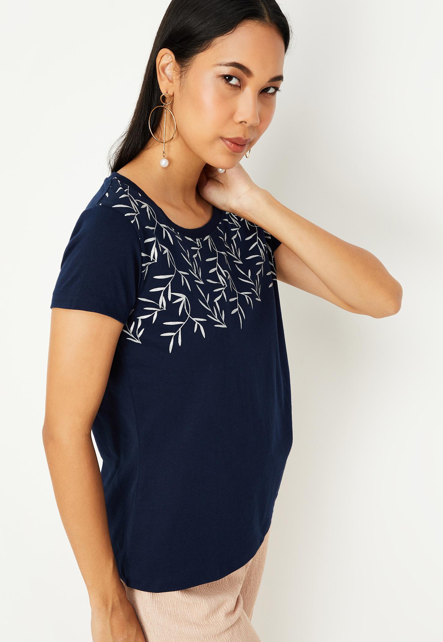 Women Cotton Printed Round Neck T-shirt-image-11