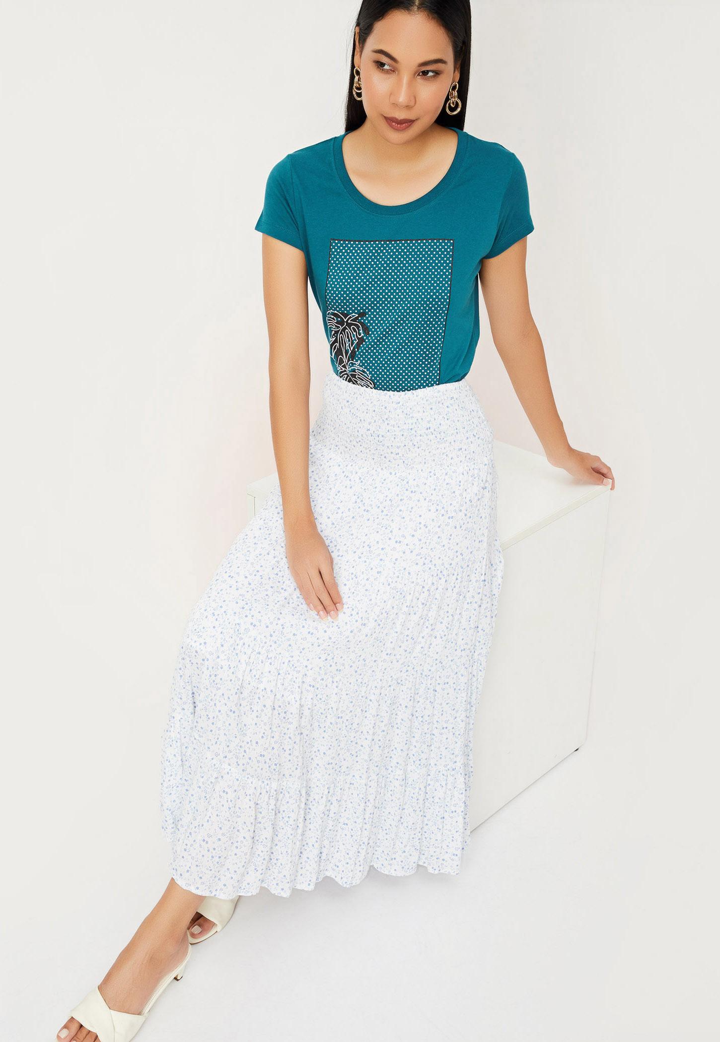 Women Cotton Printed Round Neck T-shirt-image-8