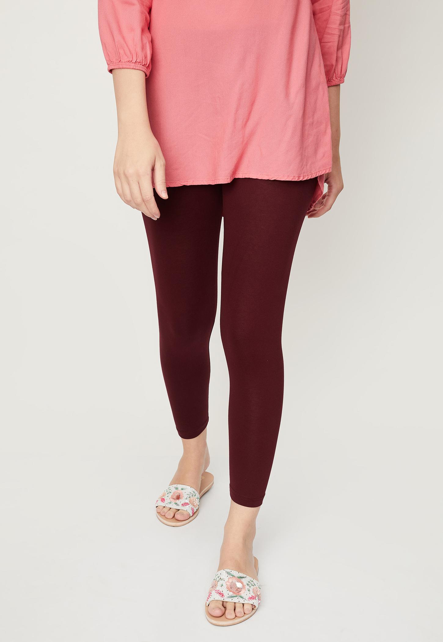 Women Solid Ankle-Length Leggings-image-19