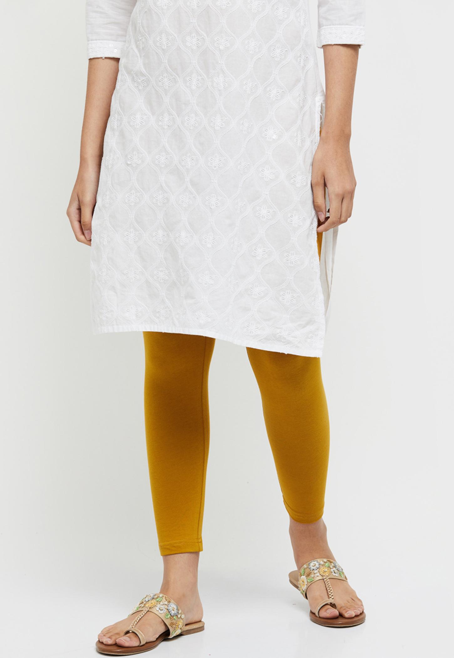 Women Solid Ankle-Length Leggings-image-22