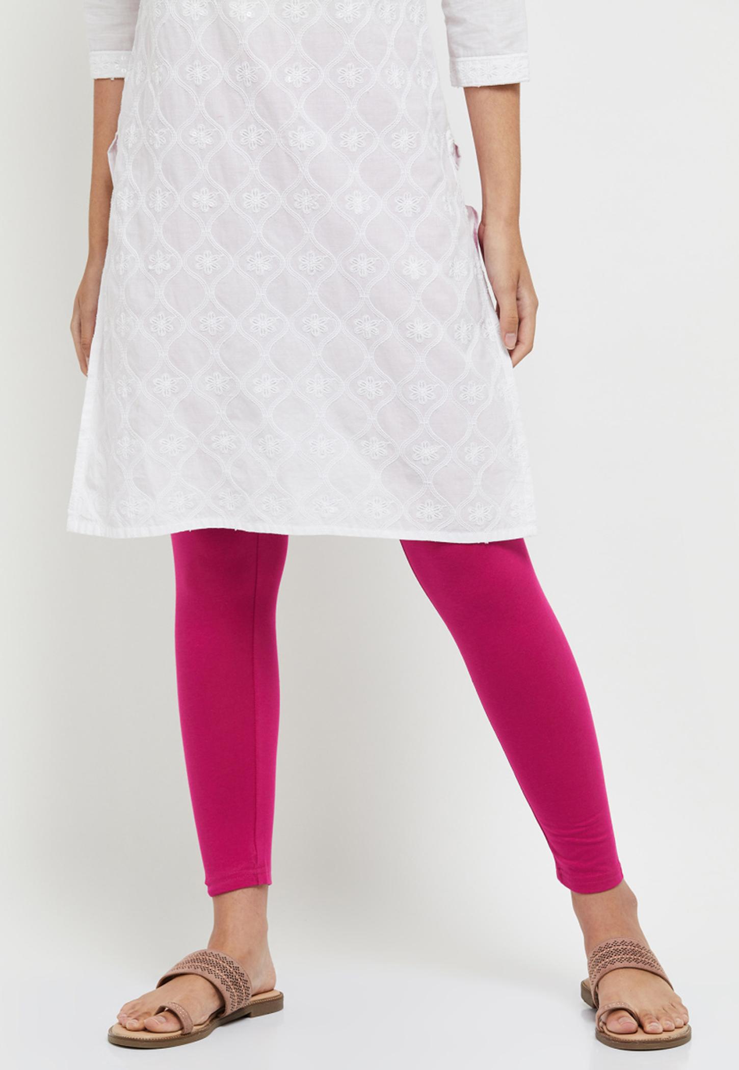 Women Solid Ankle-Length Leggings-image-23