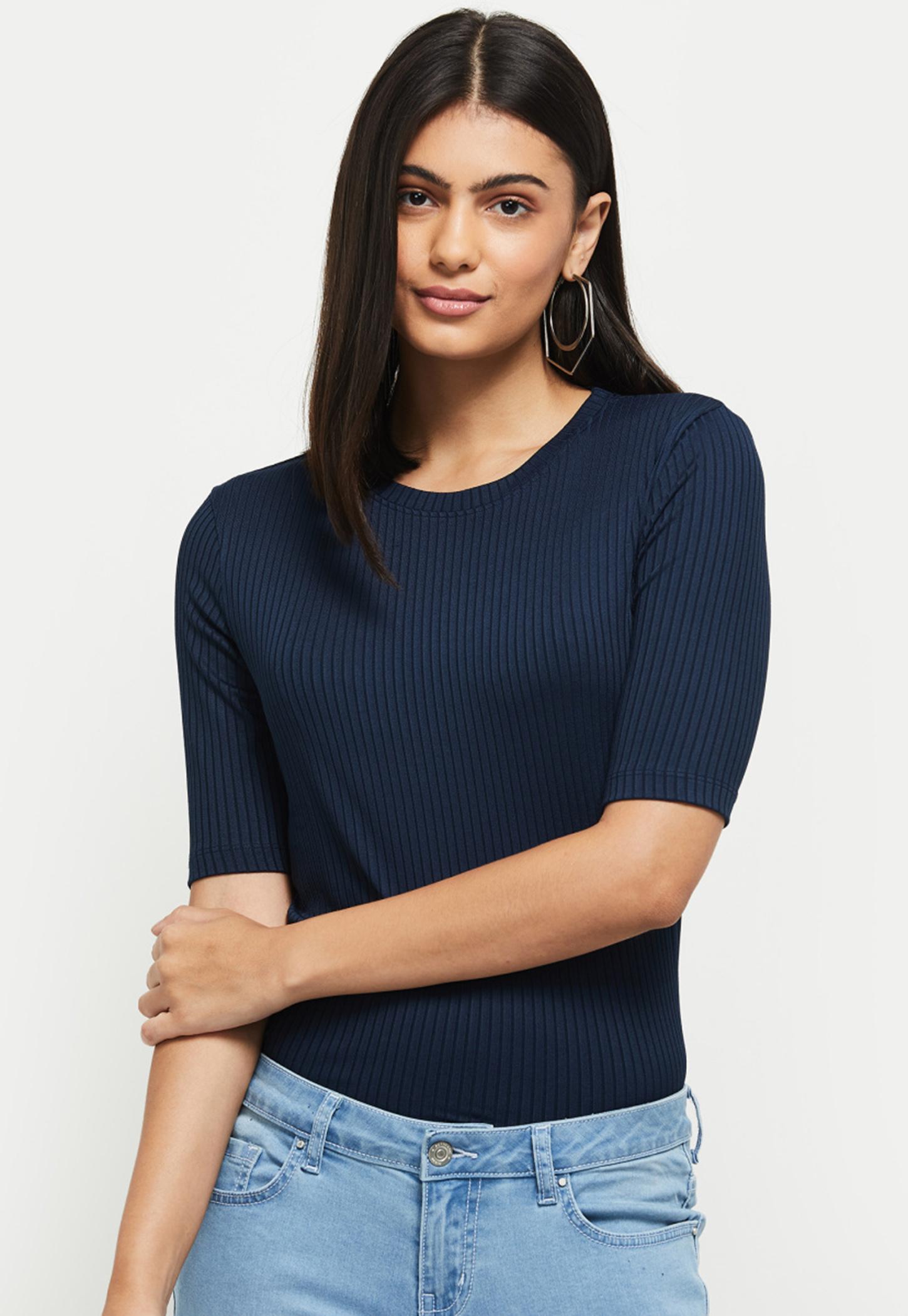 Women Textured Round Neck Casual Top-picture-48