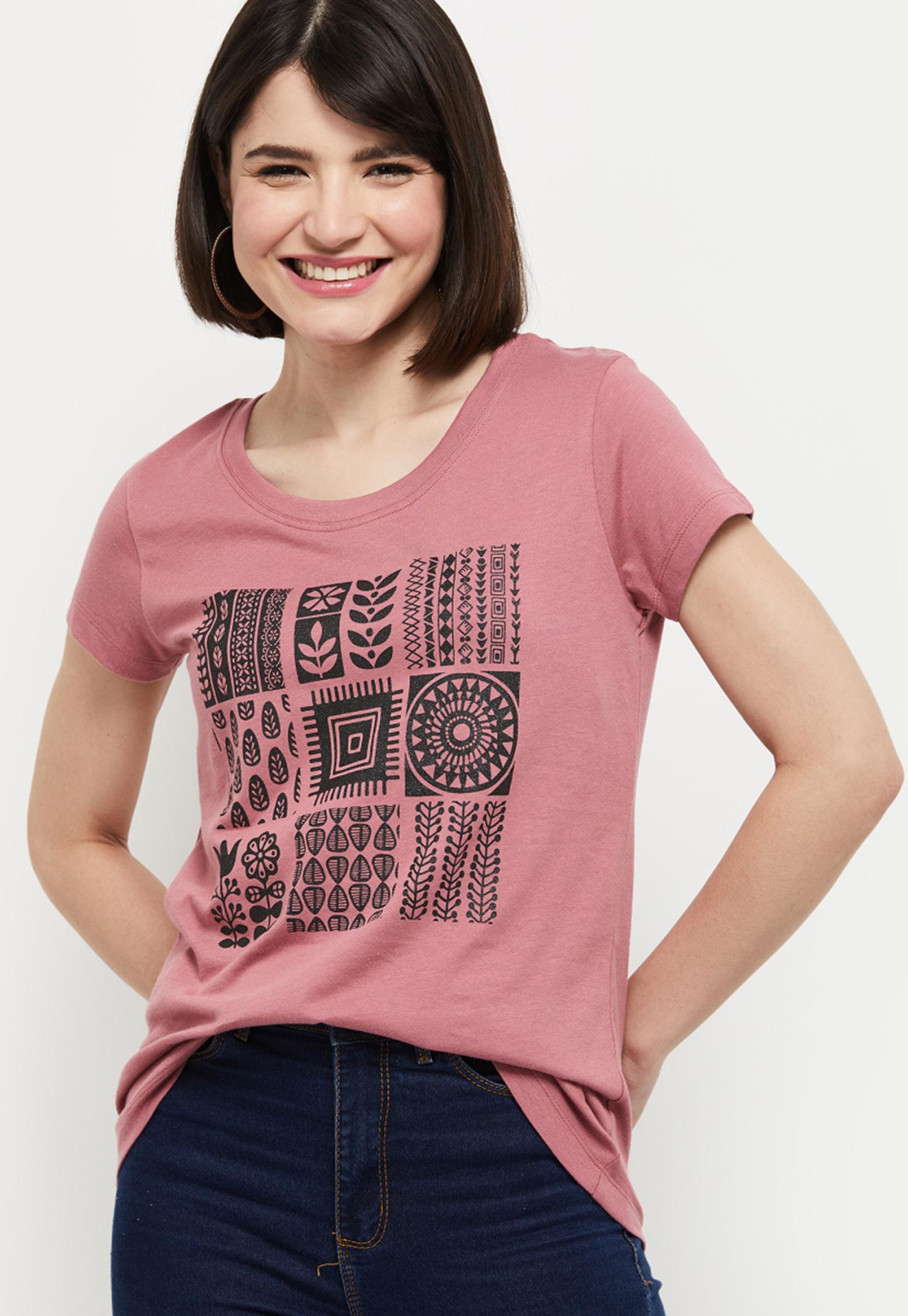 Women Printed Round Neck T-shirt-picture-30