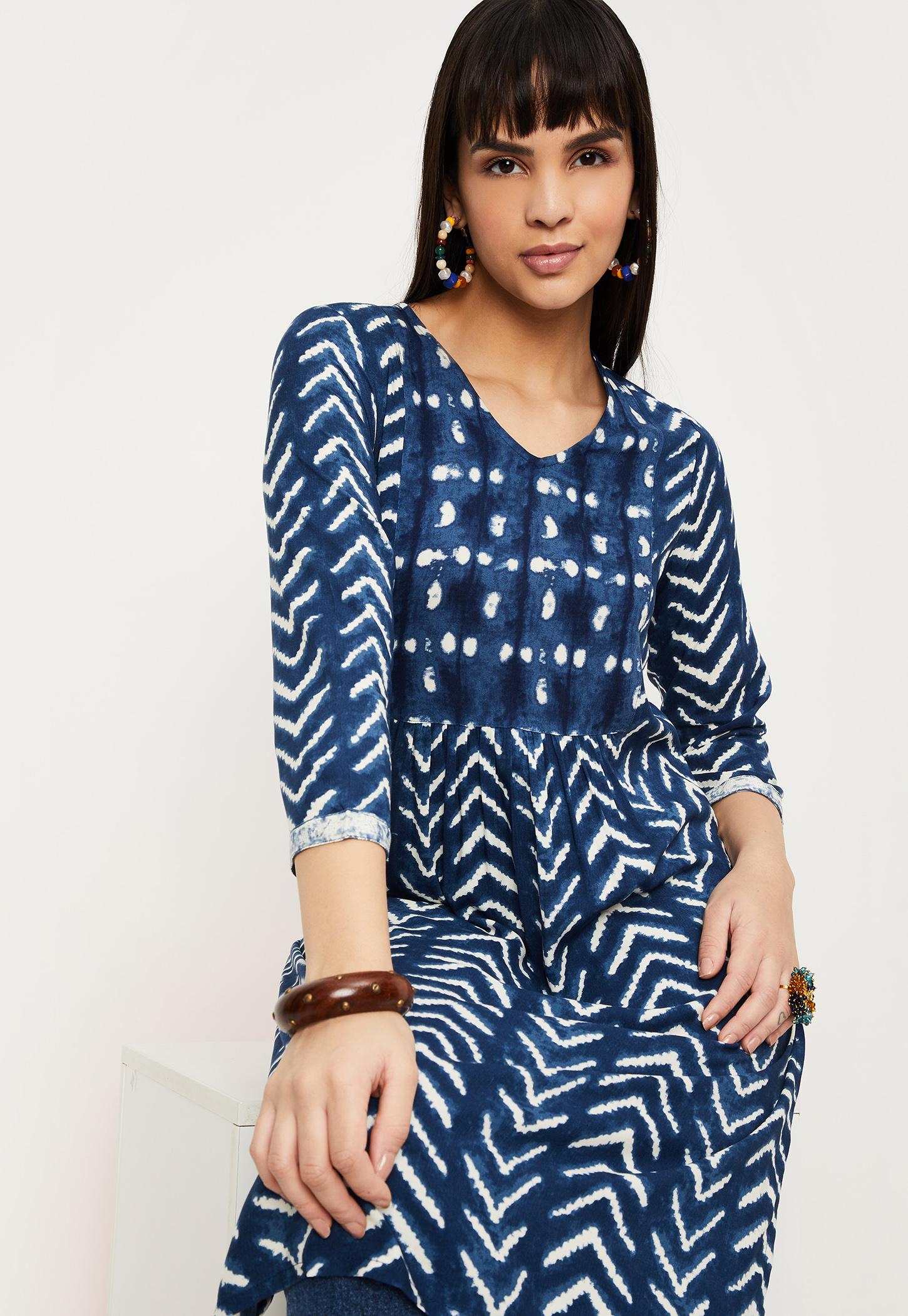 Women Printed V-Neck Straight Kurta-image-23