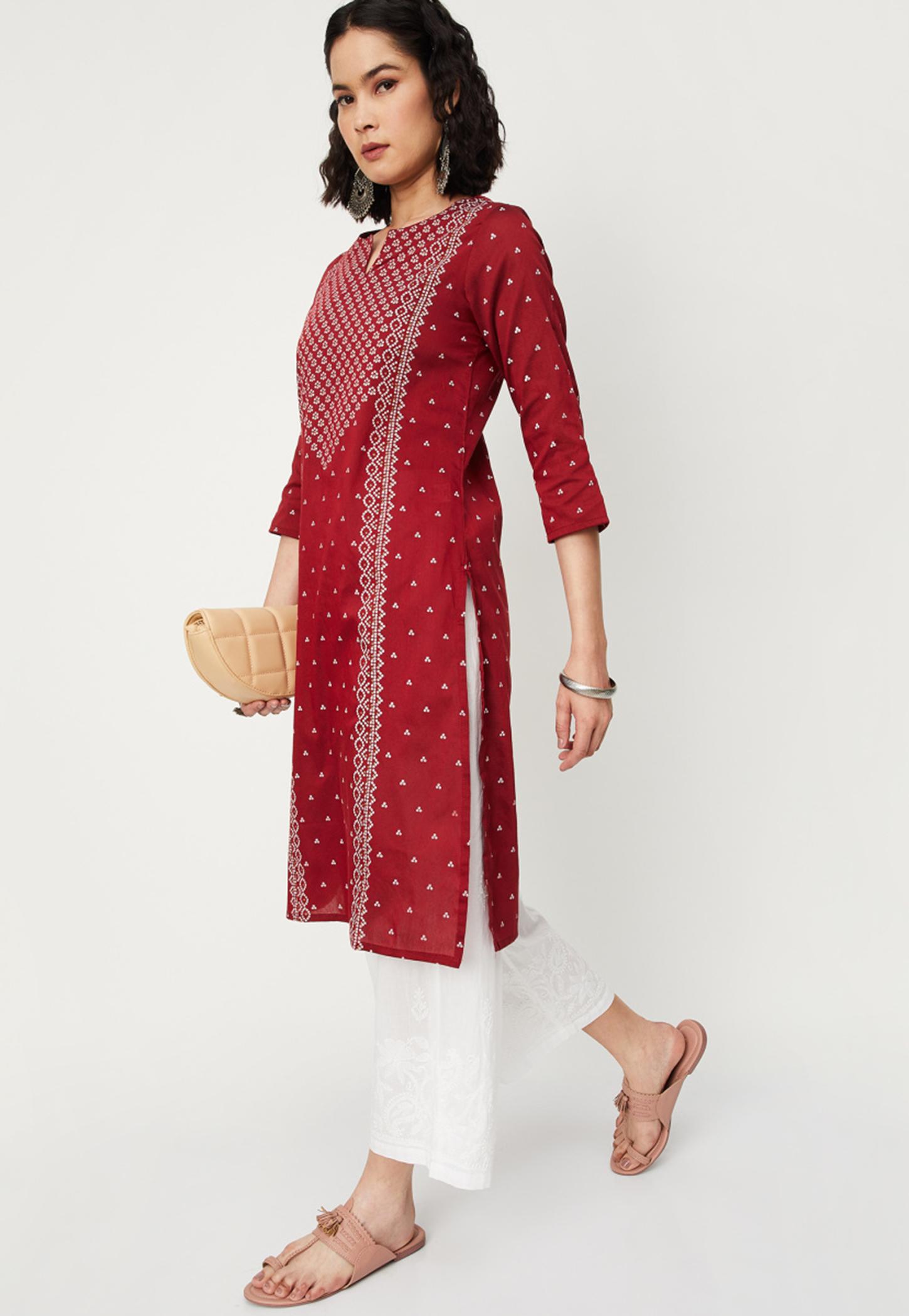 Women Bandhini Printed Straight Kurta-image-8